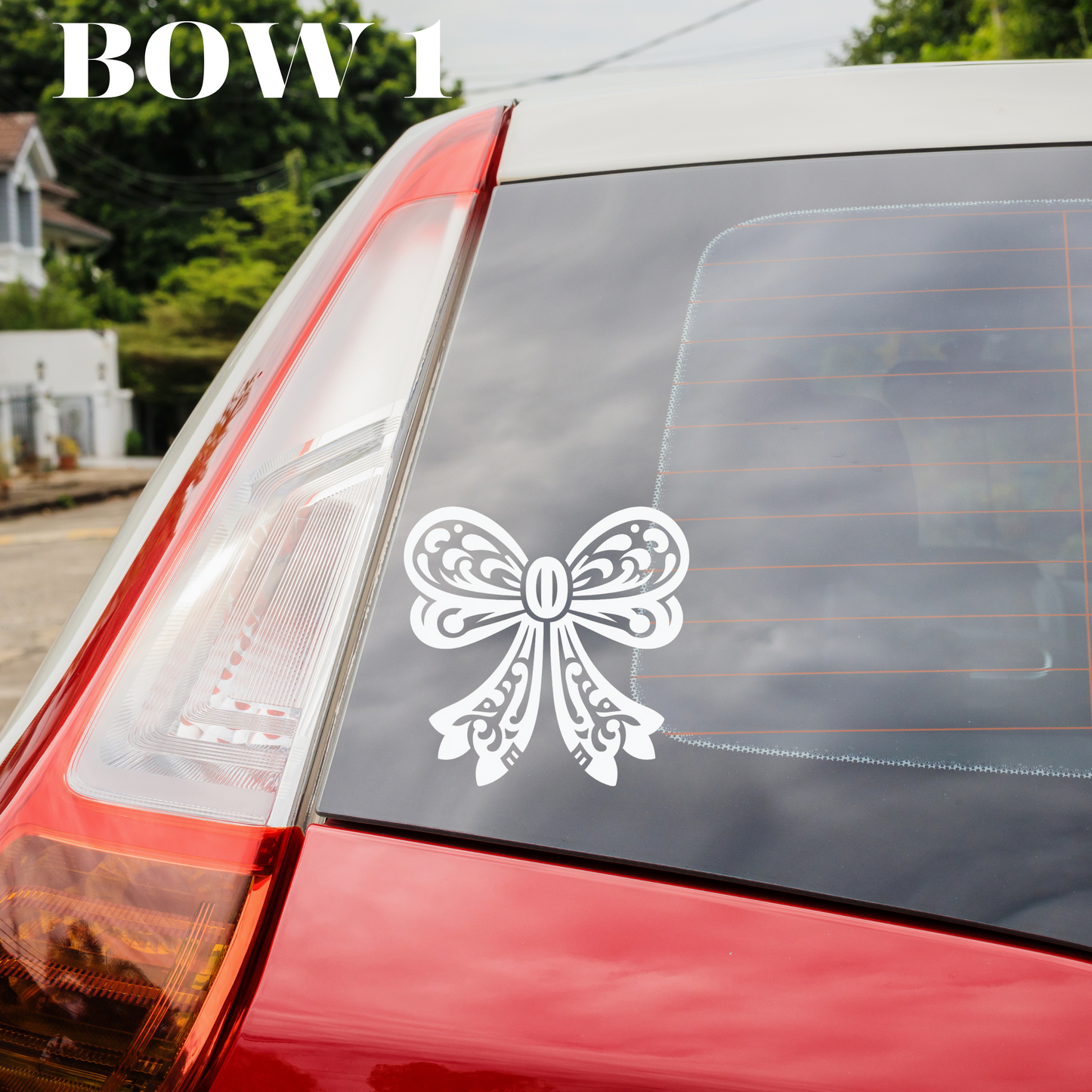 Chinoiserie-Inspired Bow Vinyl Decal (Your choice:1 of f 5 style). Elegant Decorative Ribbon Design Vinyl Decal for WIndows, computers, etc