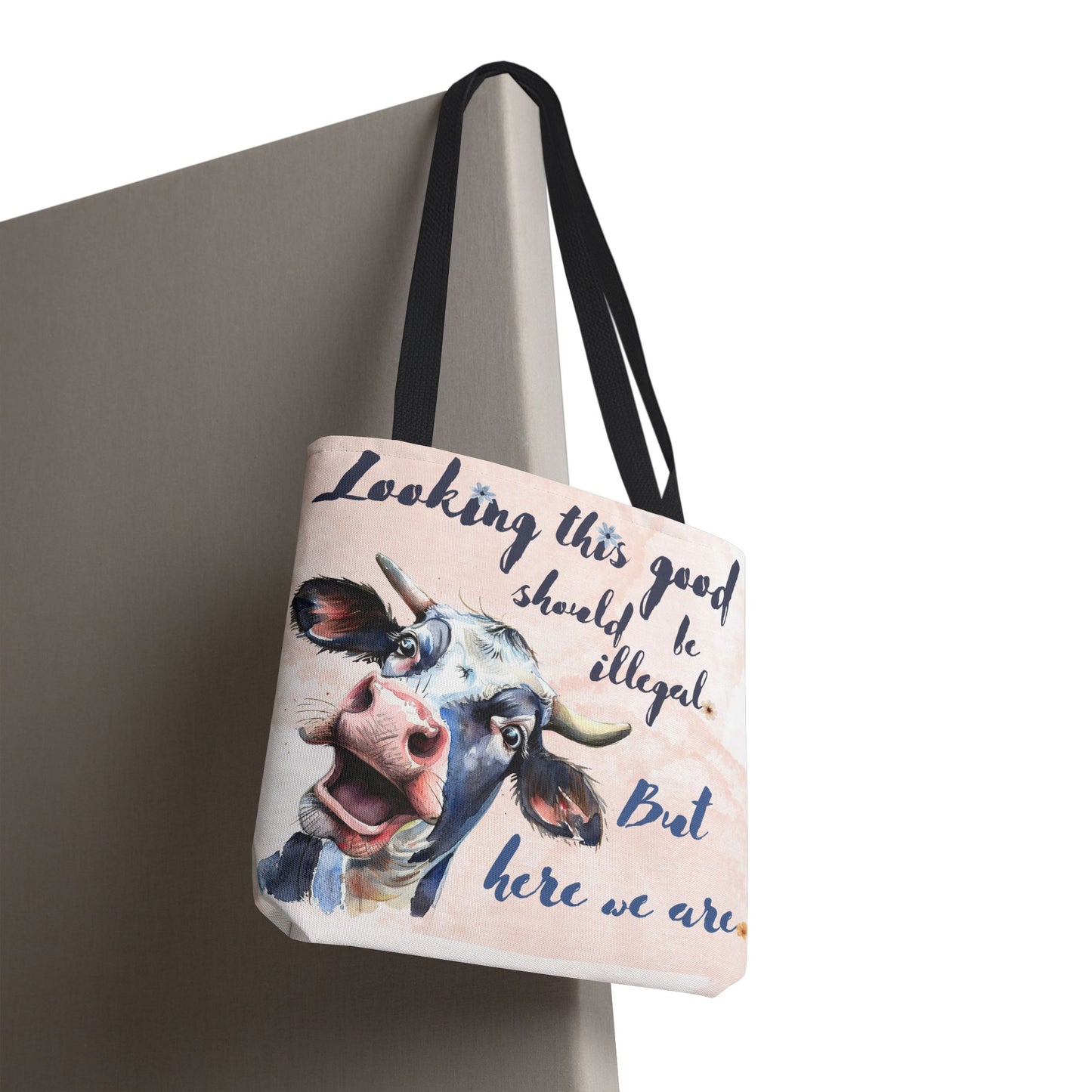 Humorous Cow Tote Bag - 'Looking This Good Should Be Illegal' - Gift Idea