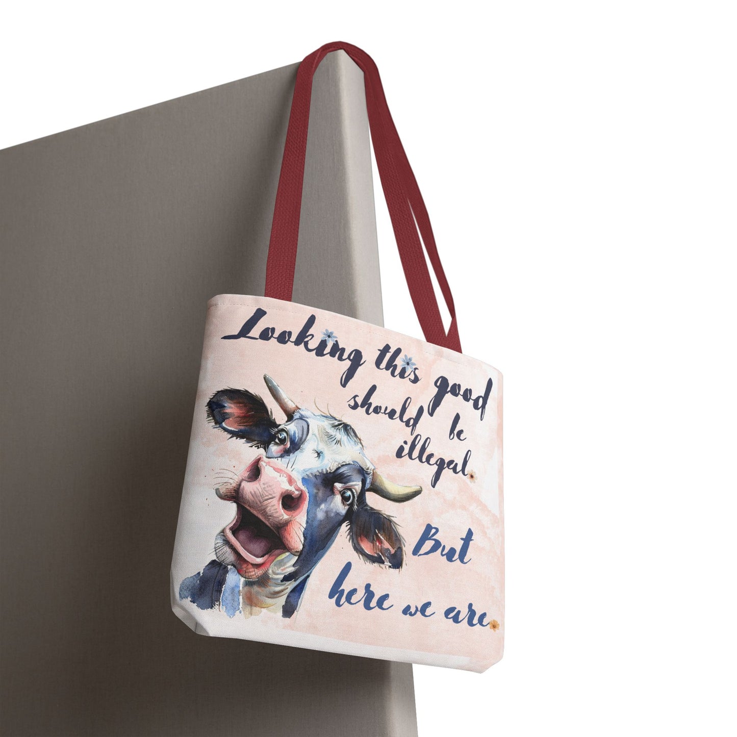 Humorous Cow Tote Bag - 'Looking This Good Should Be Illegal' - Gift Idea