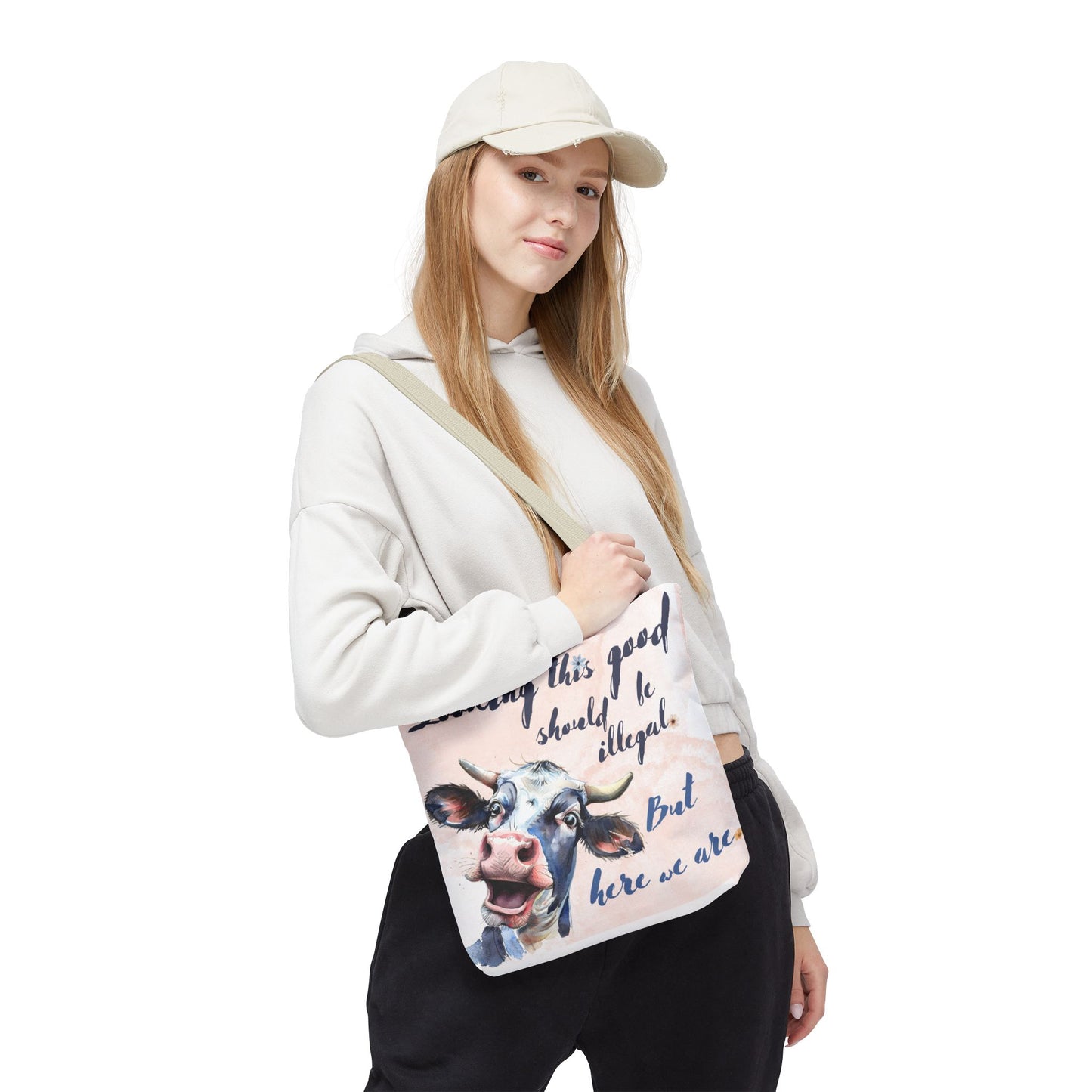 Humorous Cow Tote Bag - 'Looking This Good Should Be Illegal' - Gift Idea