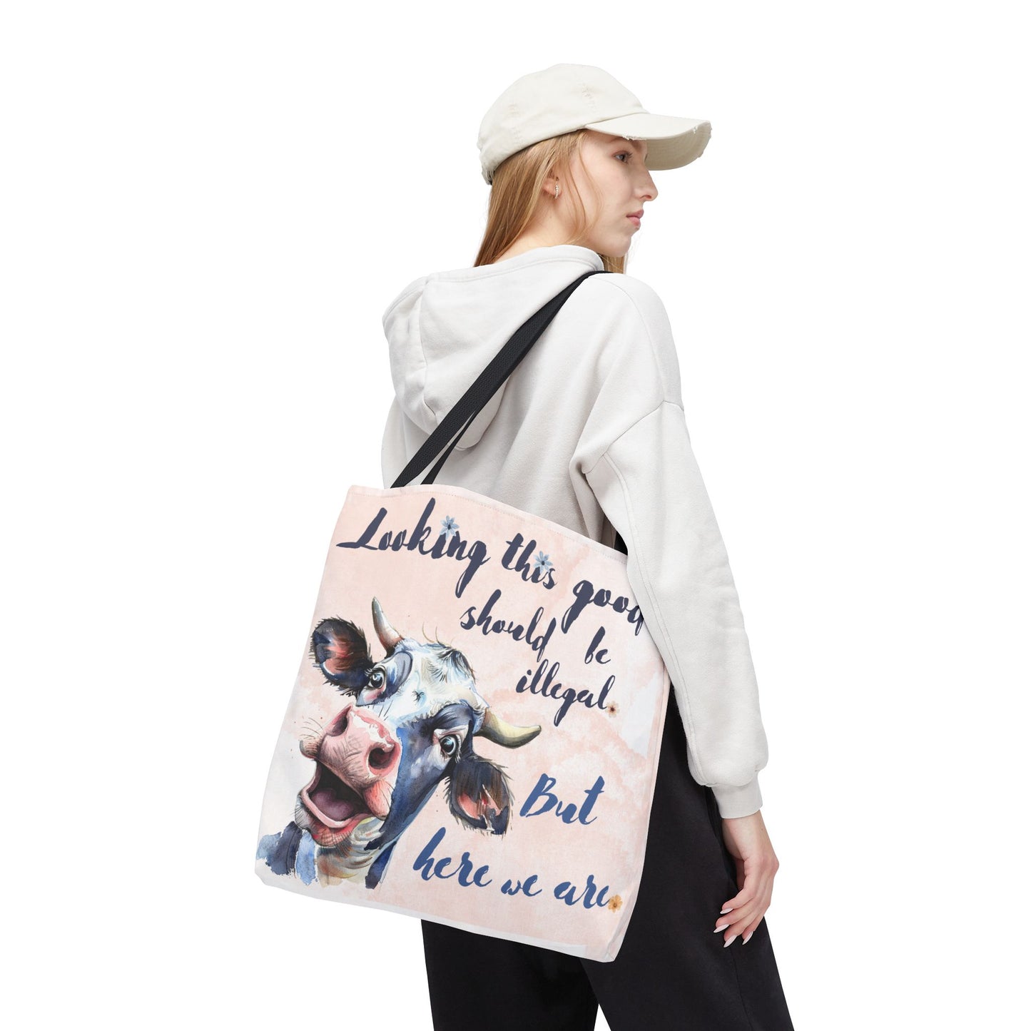 Humorous Cow Tote Bag - 'Looking This Good Should Be Illegal' - Gift Idea