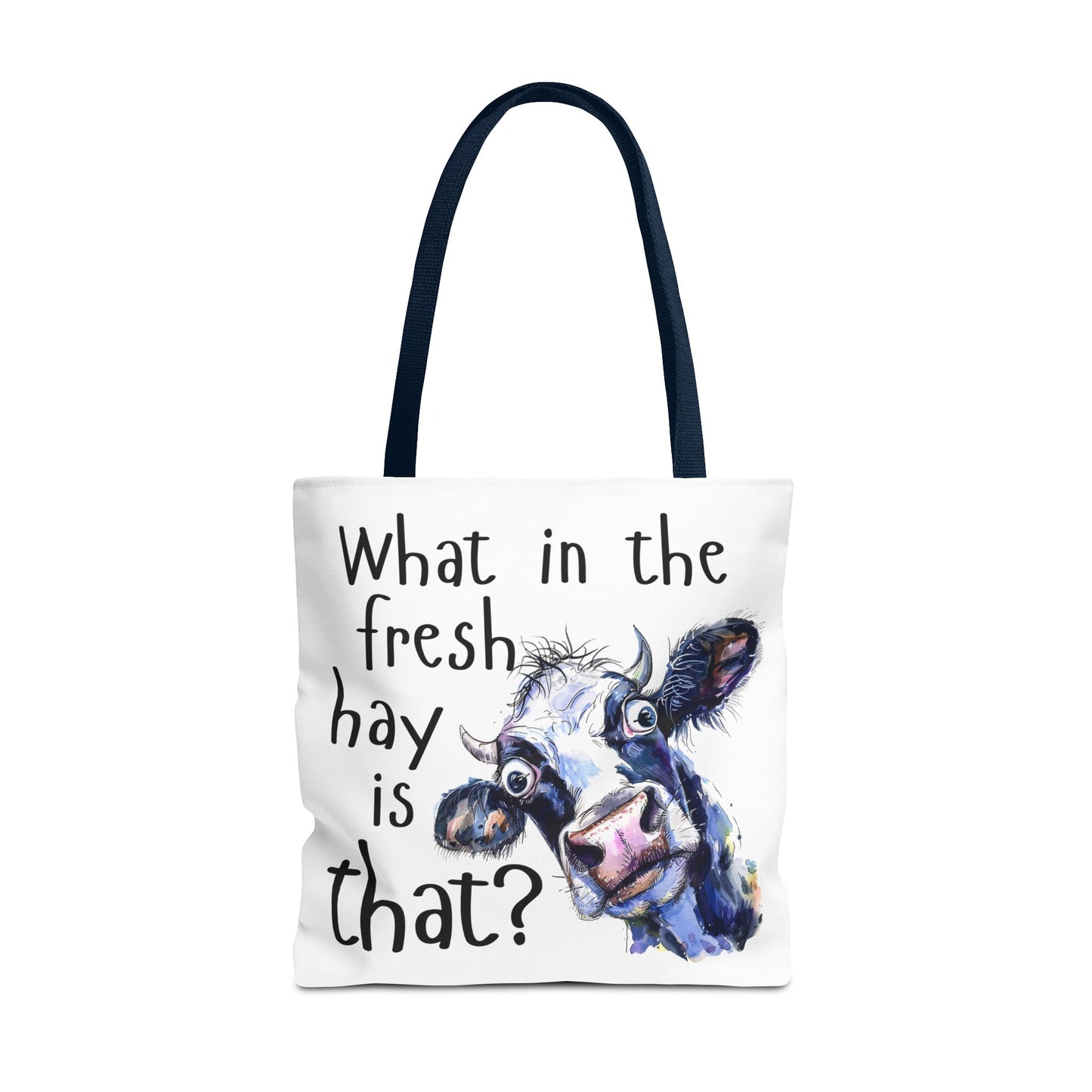 Funny Cow Tote Bag - "What in the Fresh Hay is That?" - Perfect for Farm Lovers & Everyday Use - Great Gift Idea