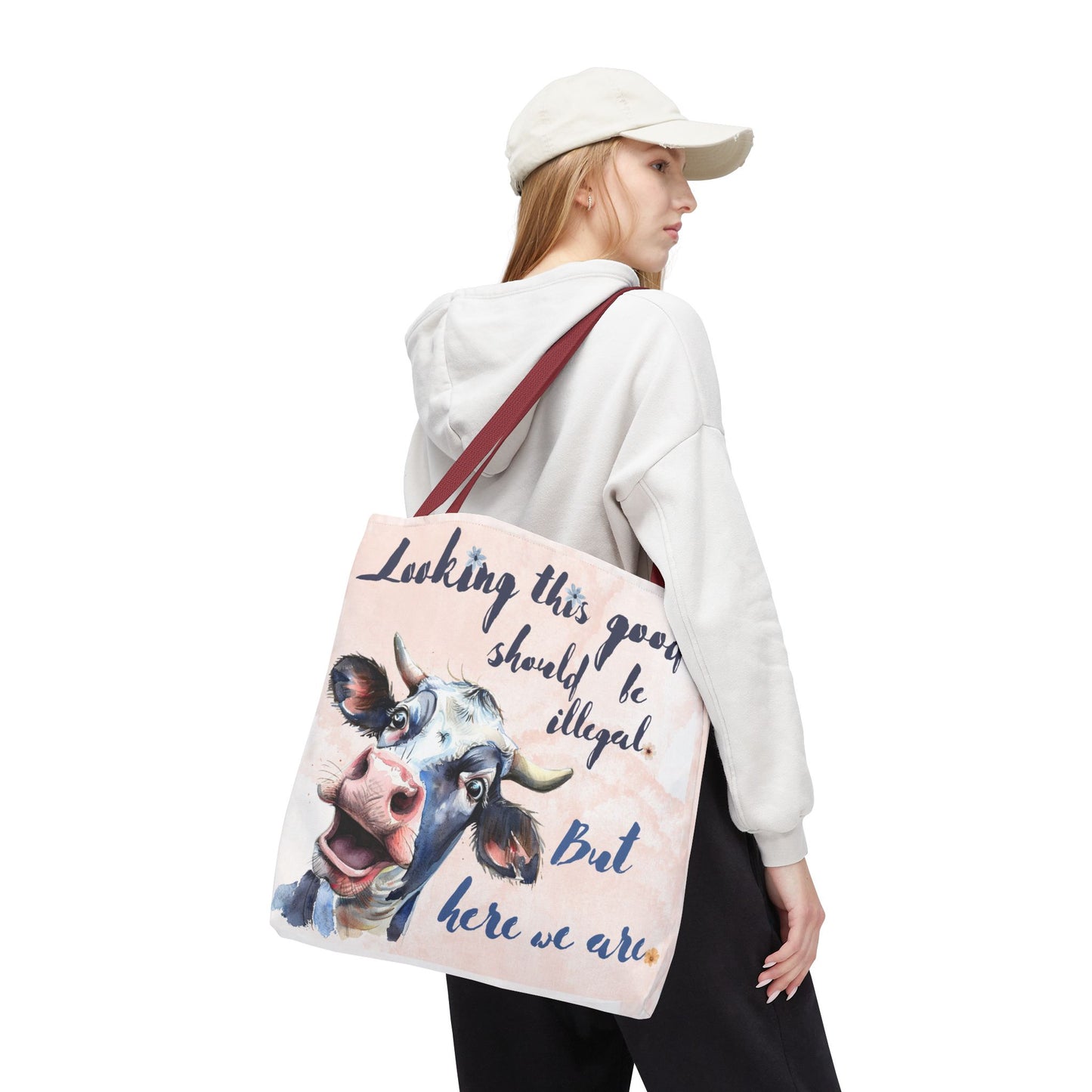 Humorous Cow Tote Bag - 'Looking This Good Should Be Illegal' - Gift Idea