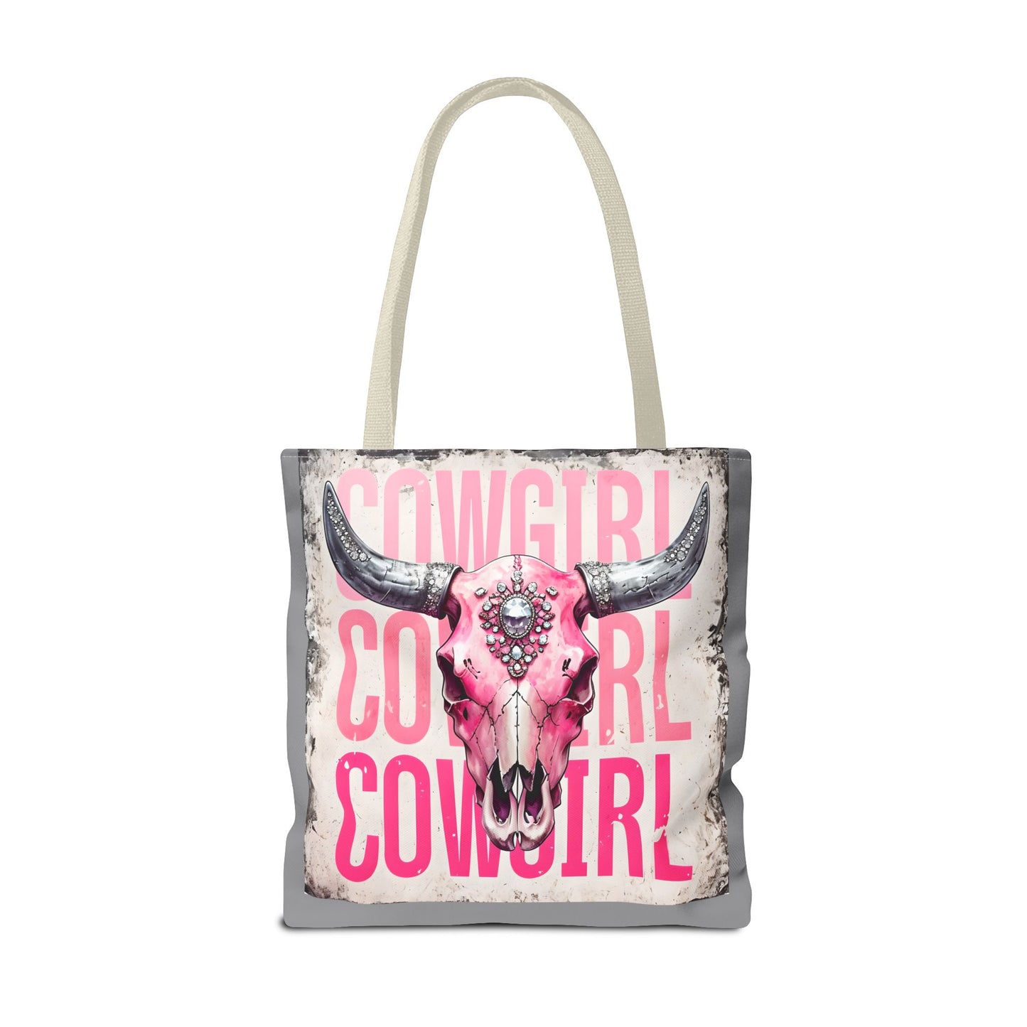 Pink Cowgirl Skull Tote Bag - Stylish Western Decor