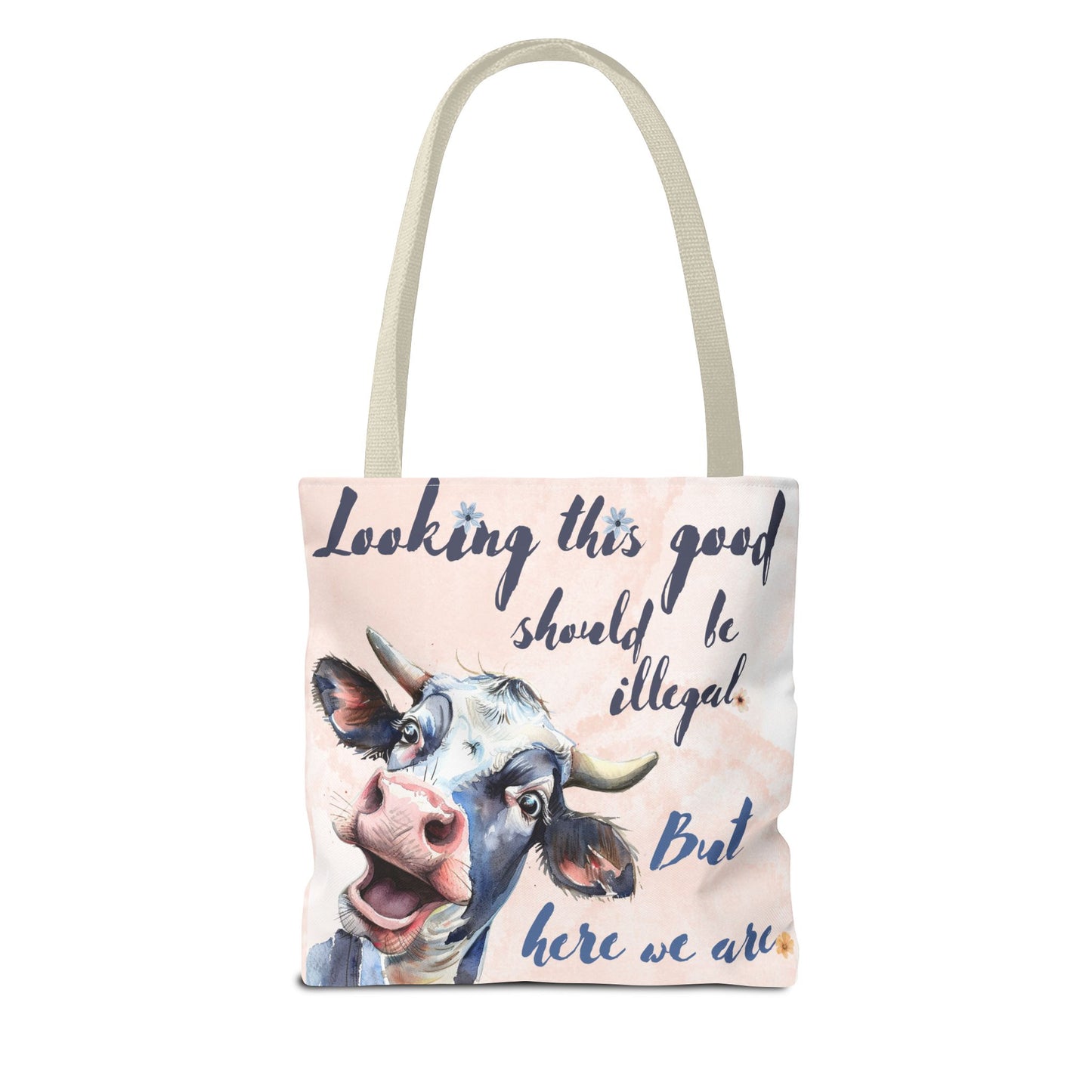 Humorous Cow Tote Bag - 'Looking This Good Should Be Illegal' - Gift Idea