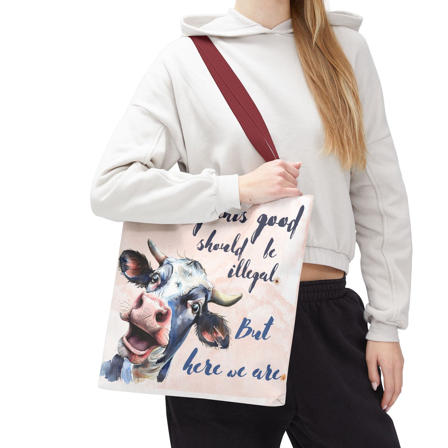 Humorous Cow Tote Bag - 'Looking This Good Should Be Illegal' - Gift Idea