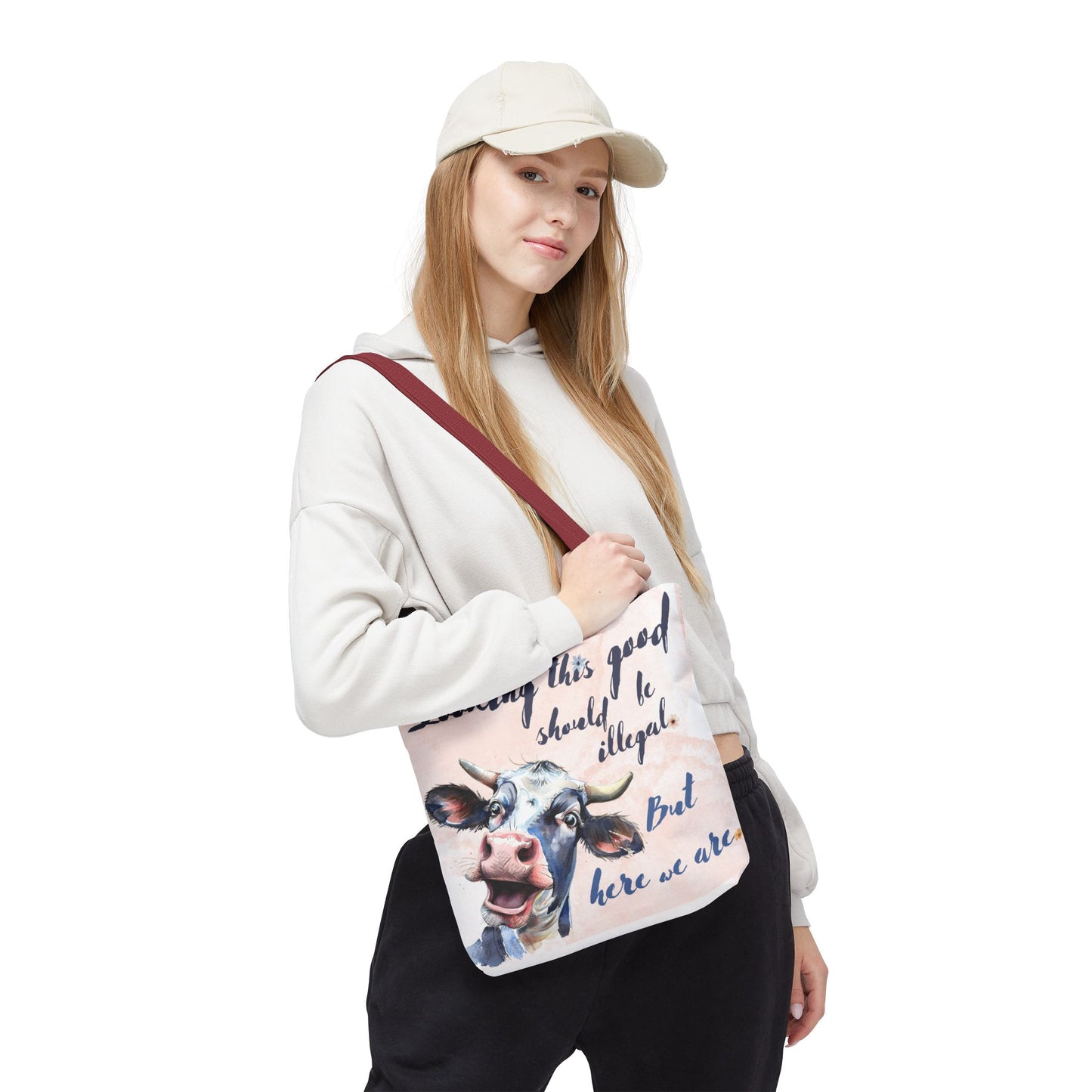 Humorous Cow Tote Bag - 'Looking This Good Should Be Illegal' - Gift Idea