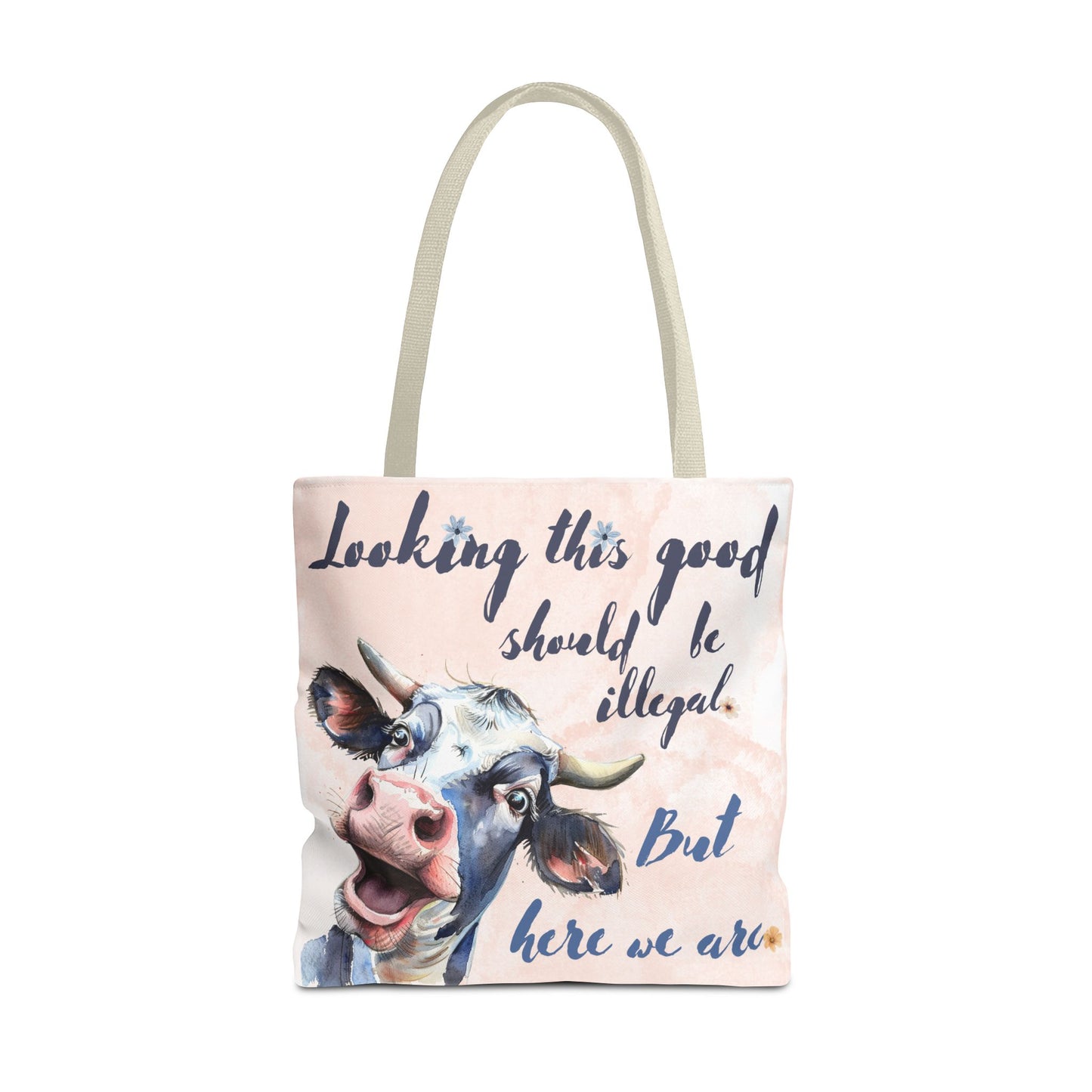 Humorous Cow Tote Bag - 'Looking This Good Should Be Illegal' - Gift Idea