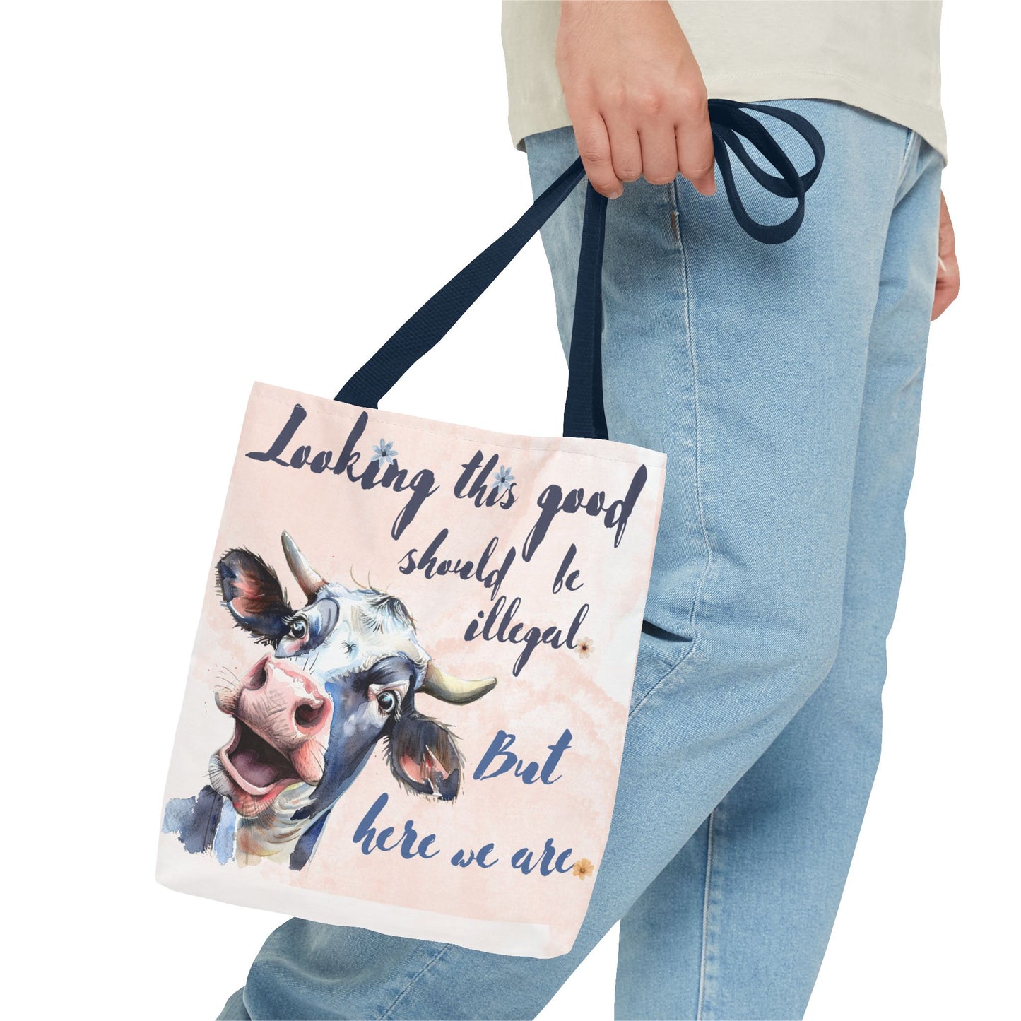 Humorous Cow Tote Bag - 'Looking This Good Should Be Illegal' - Gift Idea