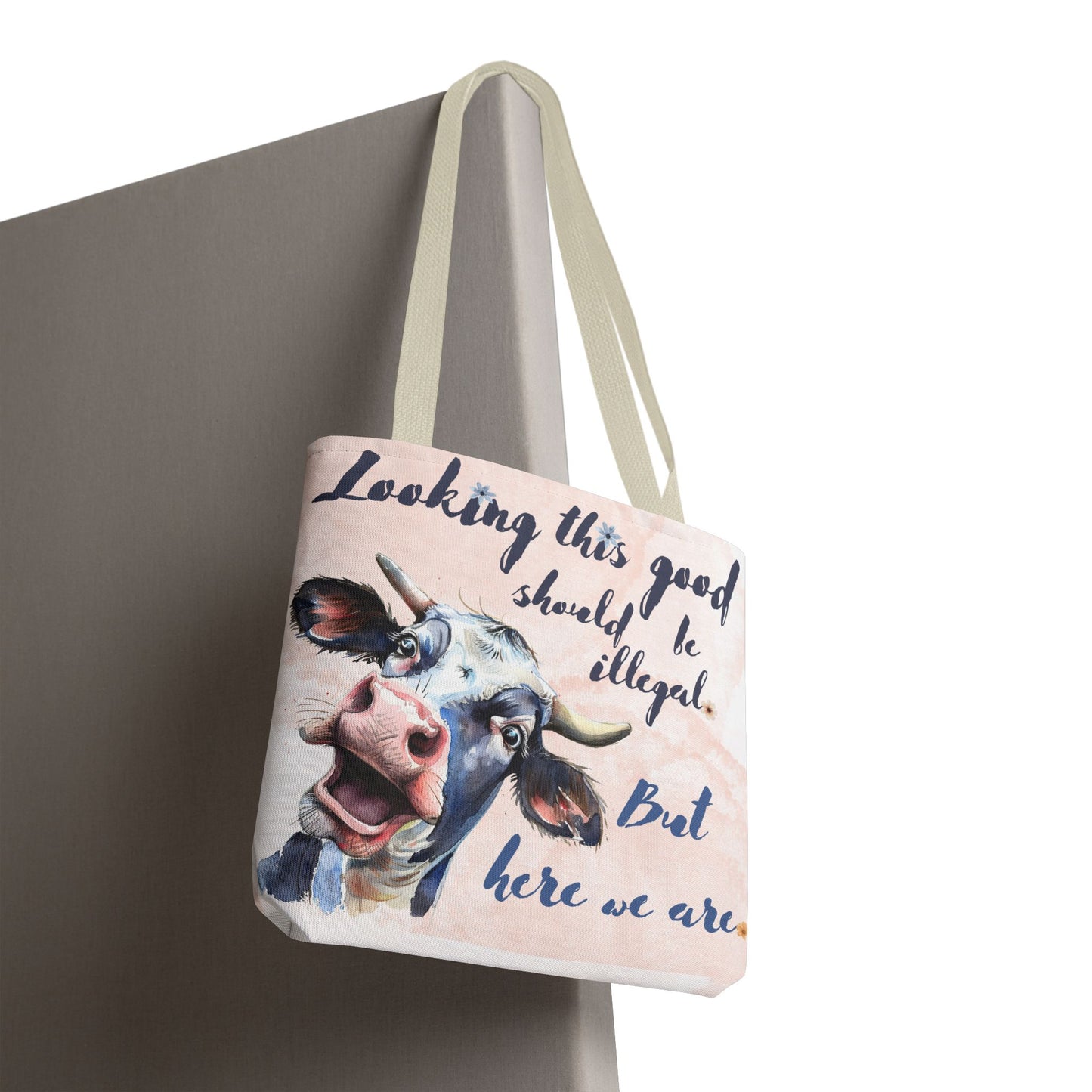 Humorous Cow Tote Bag - 'Looking This Good Should Be Illegal' - Gift Idea