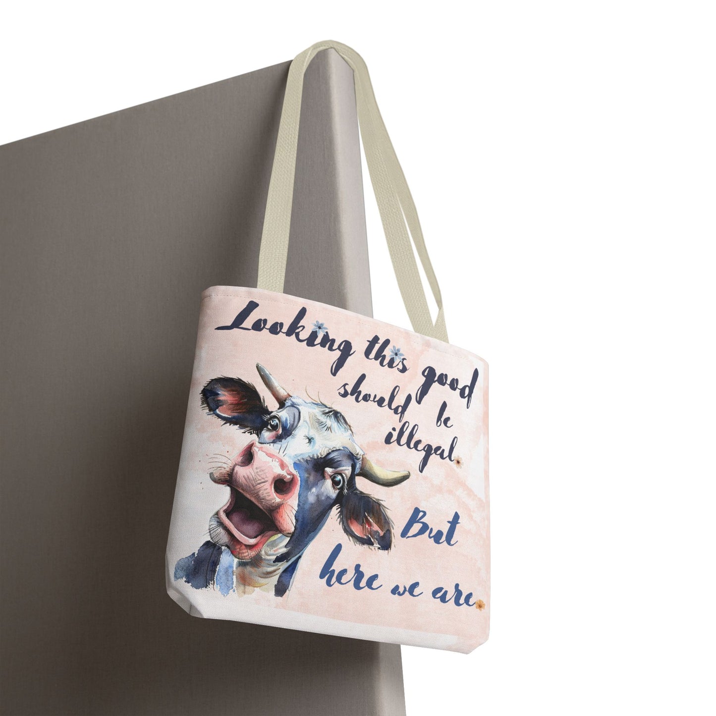 Humorous Cow Tote Bag - 'Looking This Good Should Be Illegal' - Gift Idea