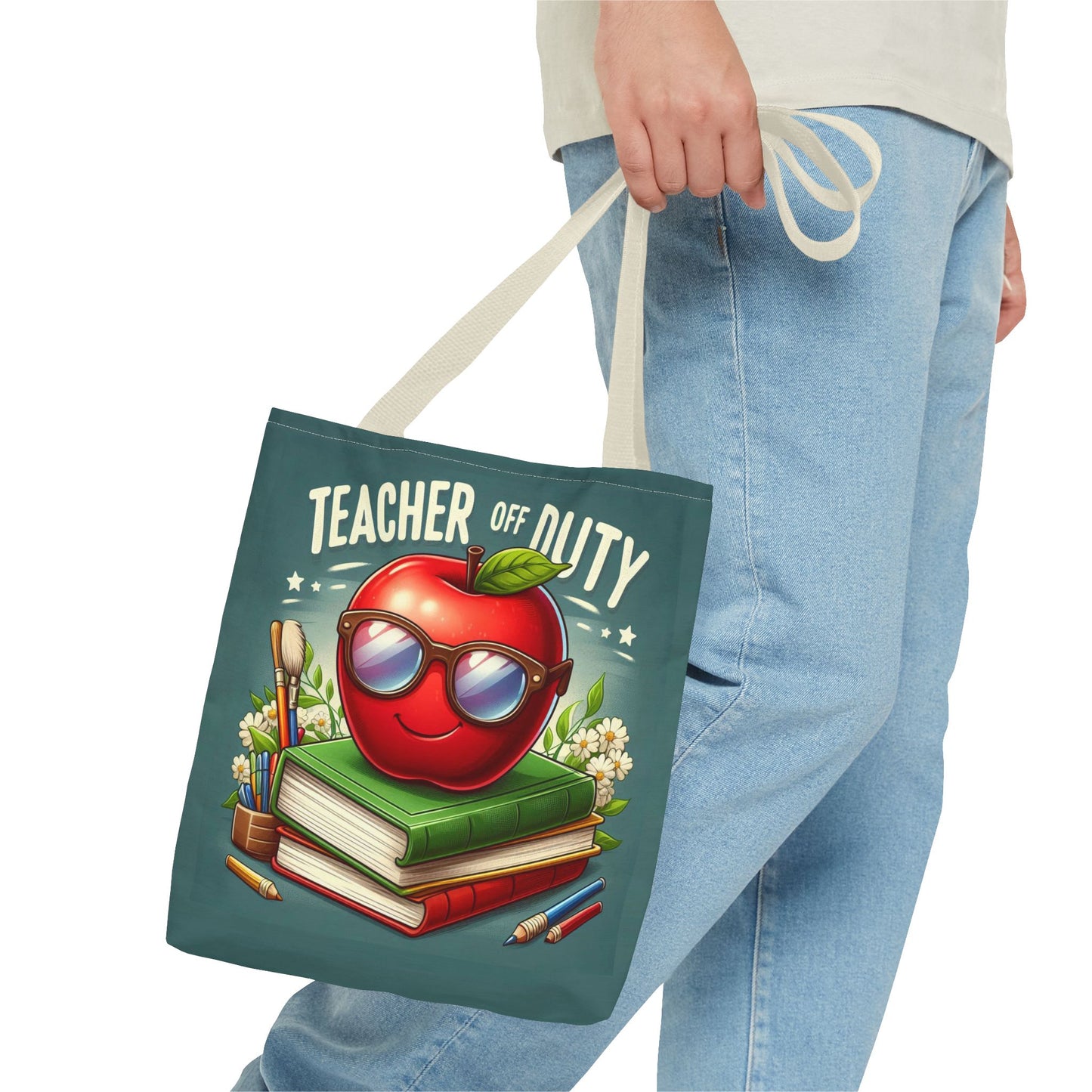 Fun Teacher Tote Bag - 'Teacher Off Duty' Design, Perfect for Back to School & Teacher Appreciation