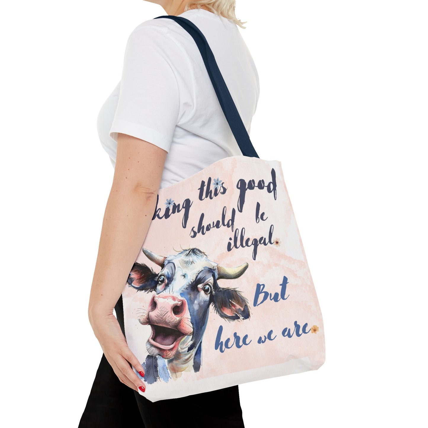 Humorous Cow Tote Bag - 'Looking This Good Should Be Illegal' - Gift Idea