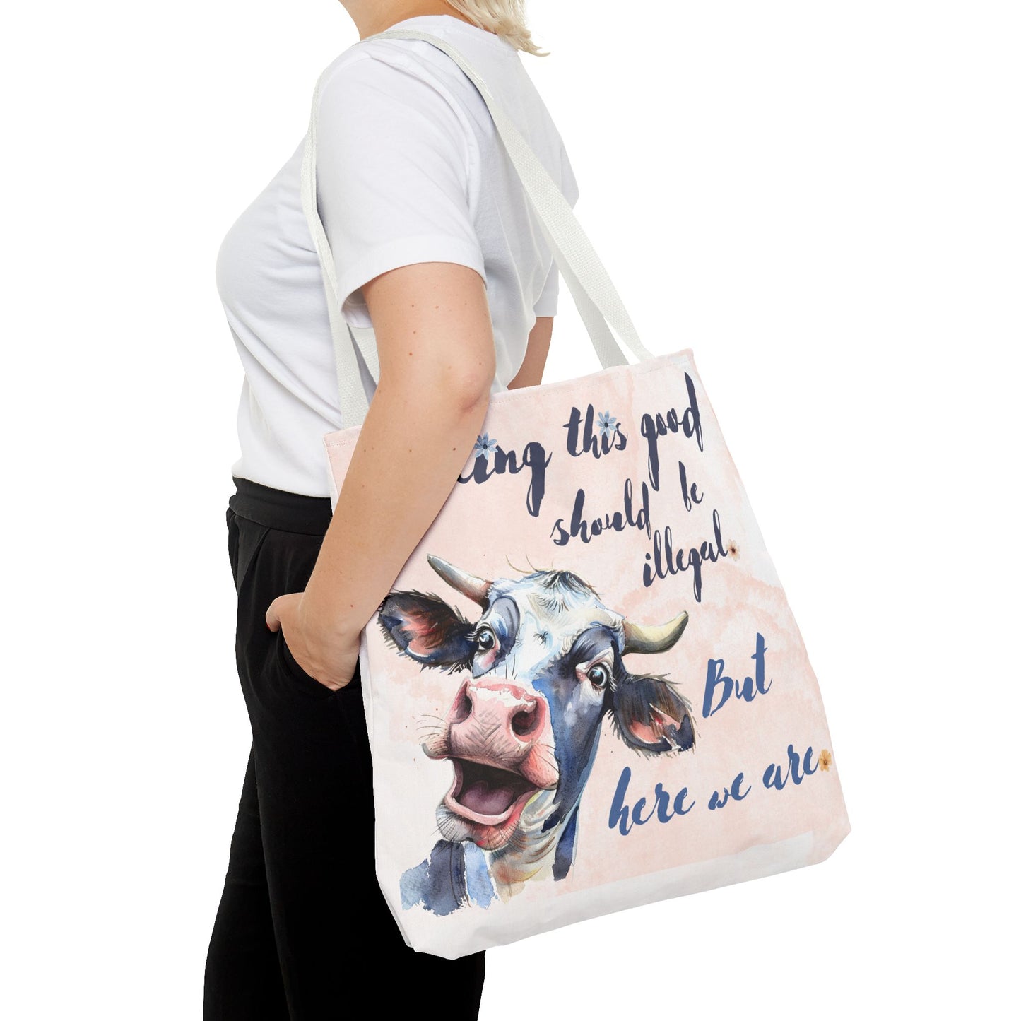 Humorous Cow Tote Bag - 'Looking This Good Should Be Illegal' - Gift Idea