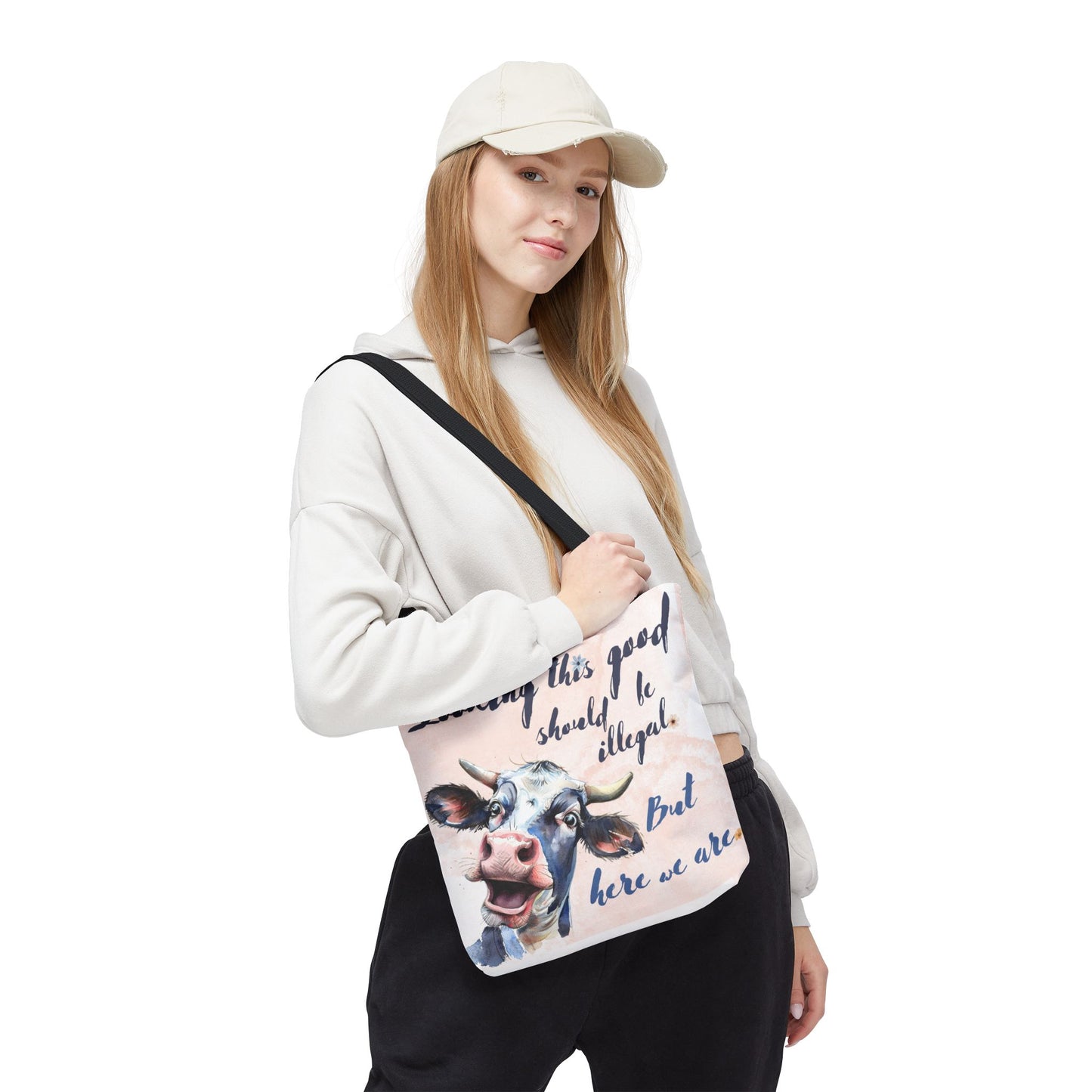 Humorous Cow Tote Bag - 'Looking This Good Should Be Illegal' - Gift Idea