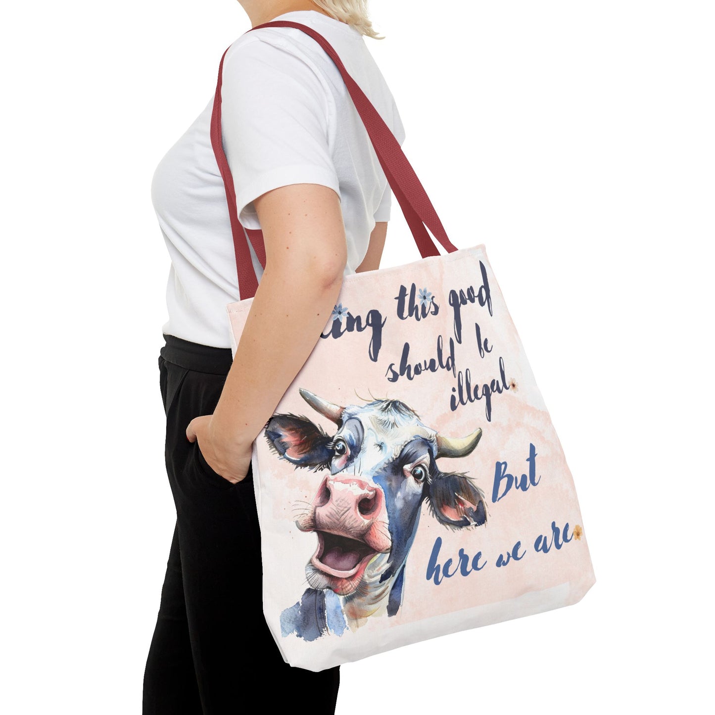 Humorous Cow Tote Bag - 'Looking This Good Should Be Illegal' - Gift Idea