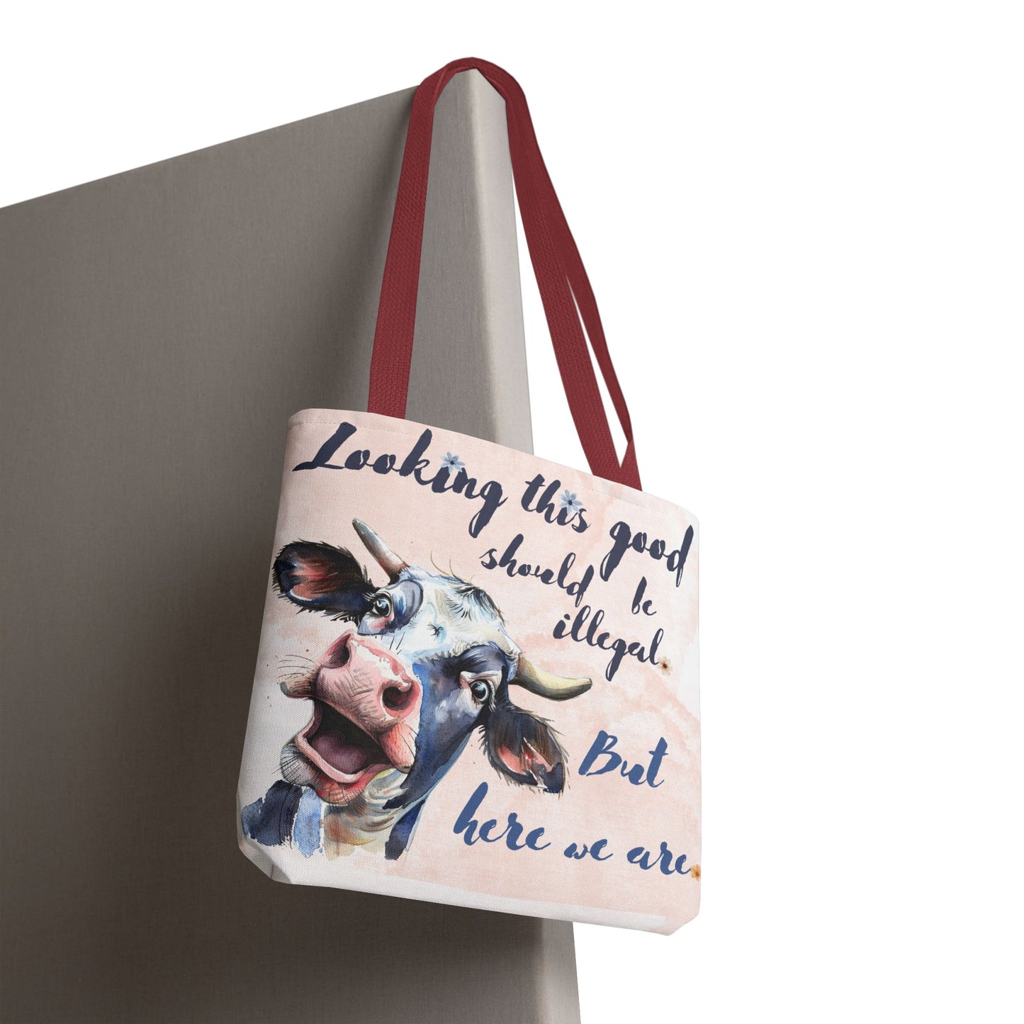 Humorous Cow Tote Bag - 'Looking This Good Should Be Illegal' - Gift Idea