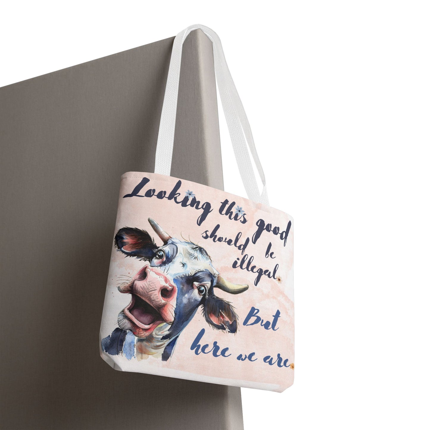 Humorous Cow Tote Bag - 'Looking This Good Should Be Illegal' - Gift Idea