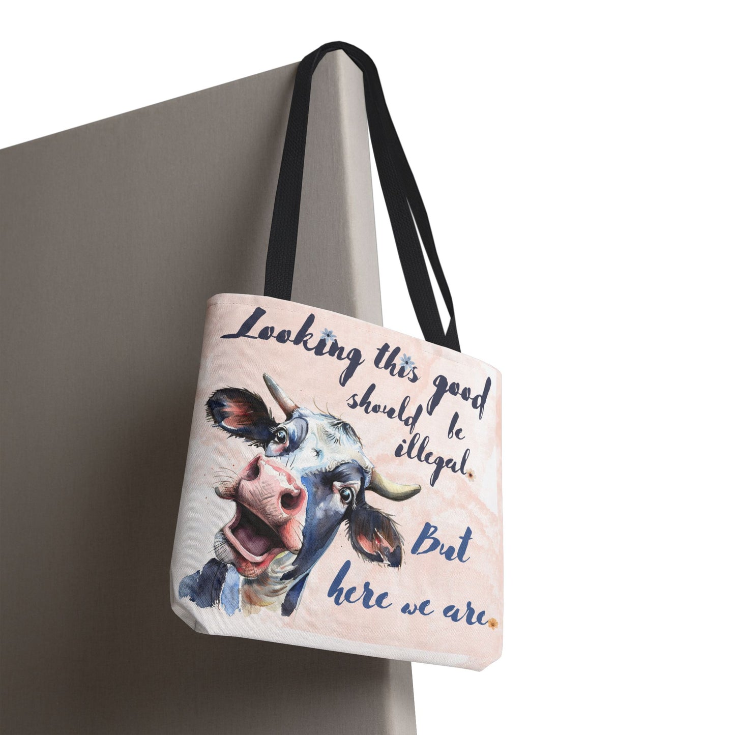 Humorous Cow Tote Bag - 'Looking This Good Should Be Illegal' - Gift Idea