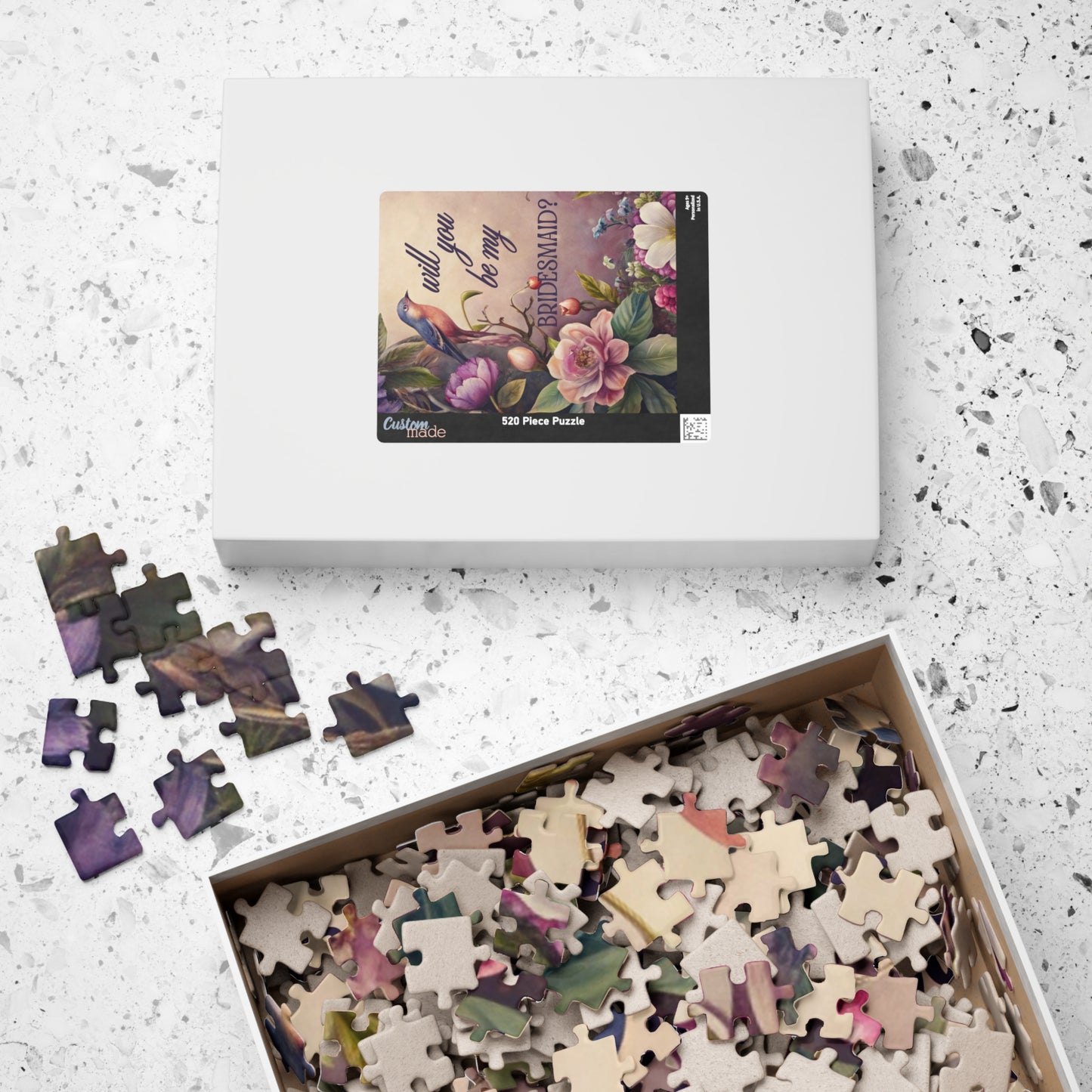 Bridesmaid Puzzle Proposal Gift – Will you be my Bridesmaid? | Floral Bridal Party Reveal Keepsake | Wedding Proposal Idea