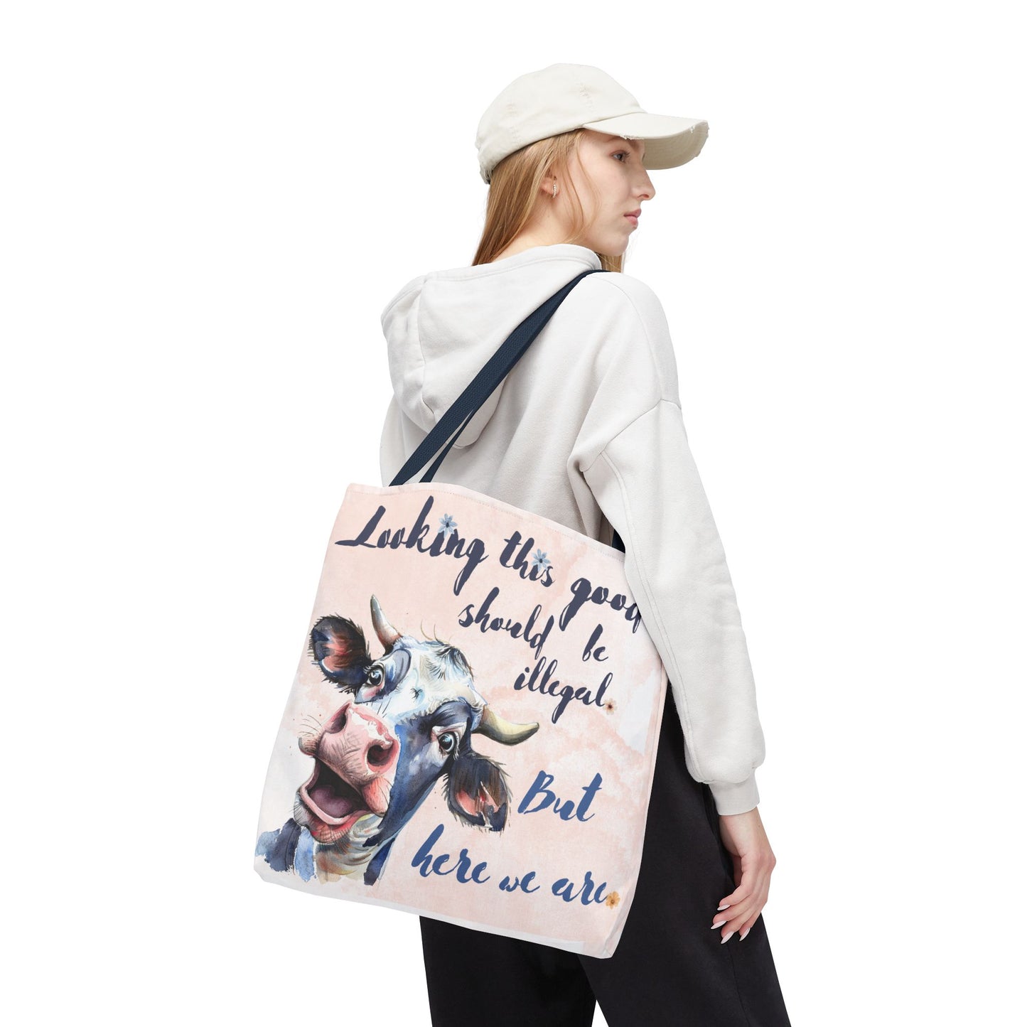 Humorous Cow Tote Bag - 'Looking This Good Should Be Illegal' - Gift Idea