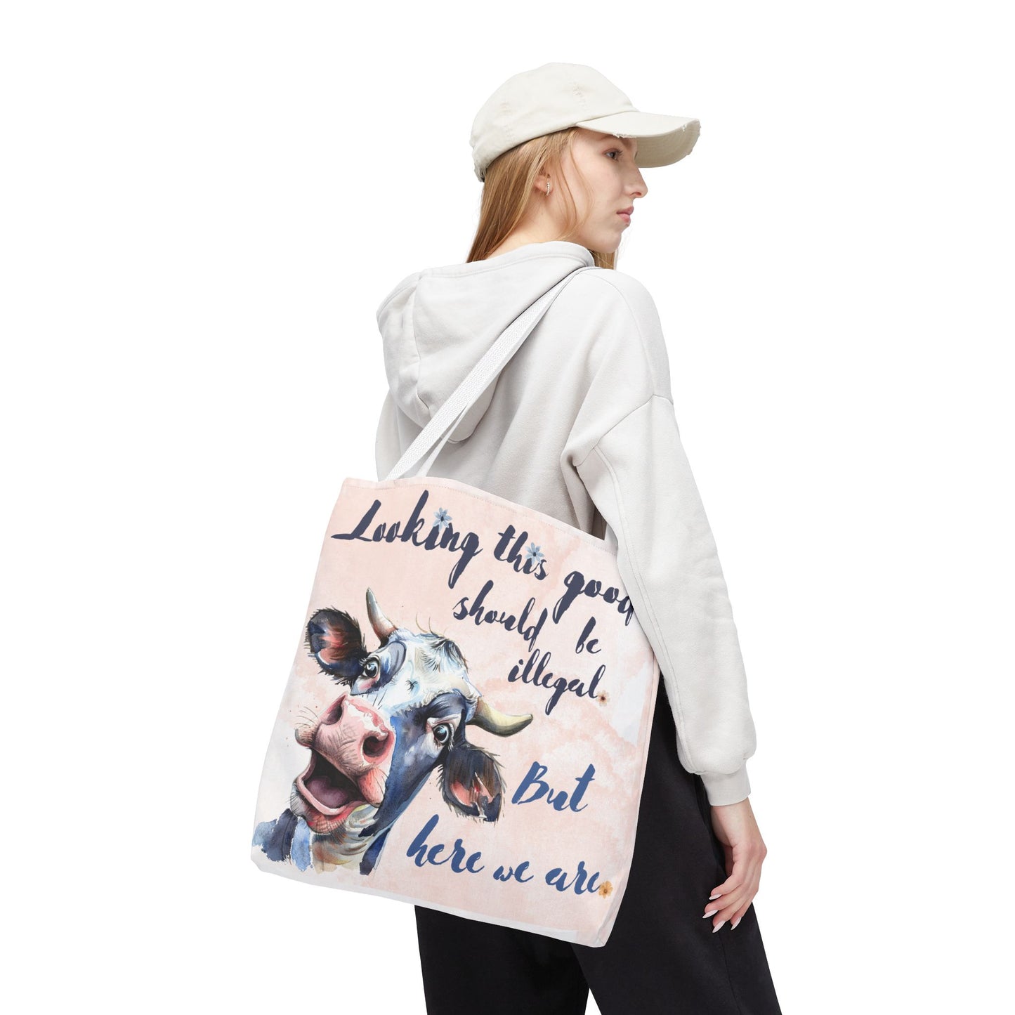 Humorous Cow Tote Bag - 'Looking This Good Should Be Illegal' - Gift Idea