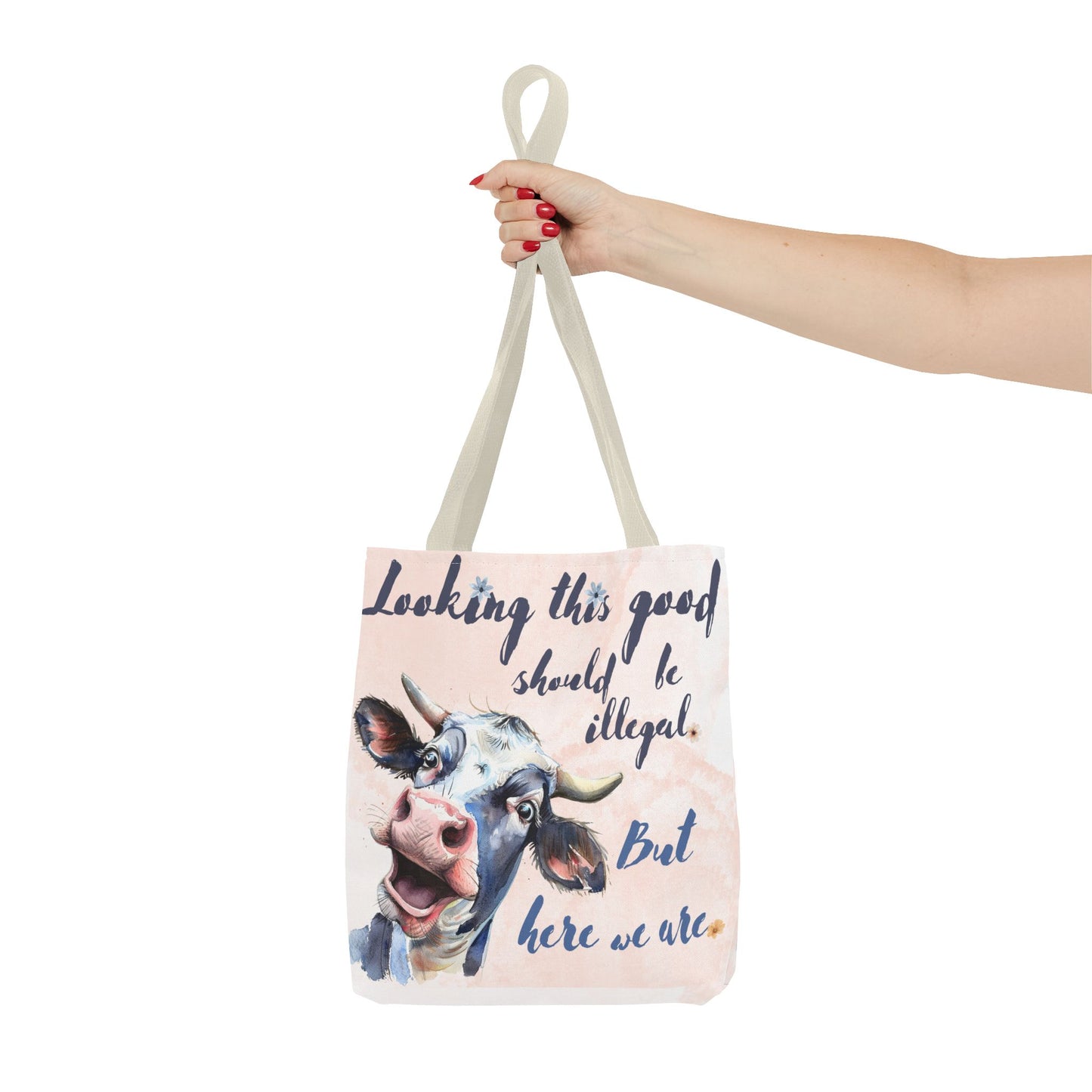 Humorous Cow Tote Bag - 'Looking This Good Should Be Illegal' - Gift Idea
