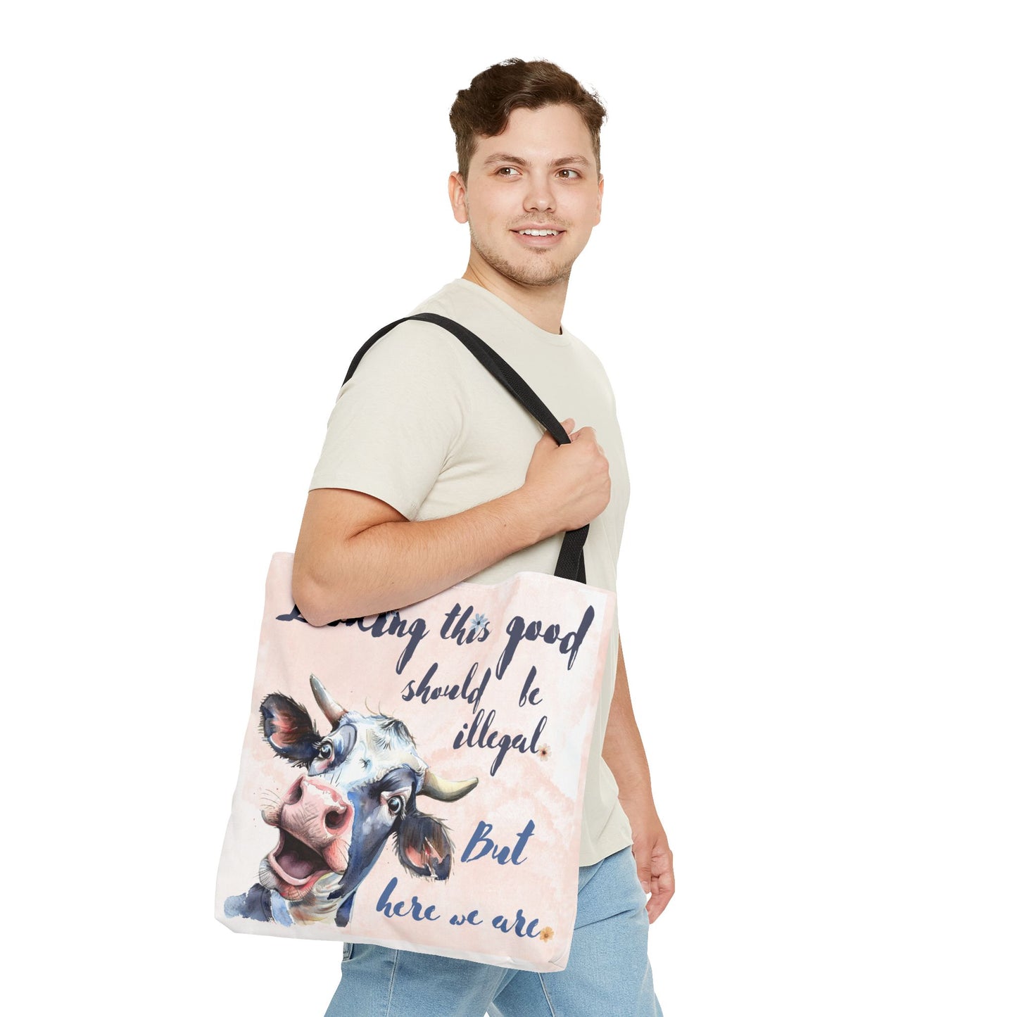 Humorous Cow Tote Bag - 'Looking This Good Should Be Illegal' - Gift Idea