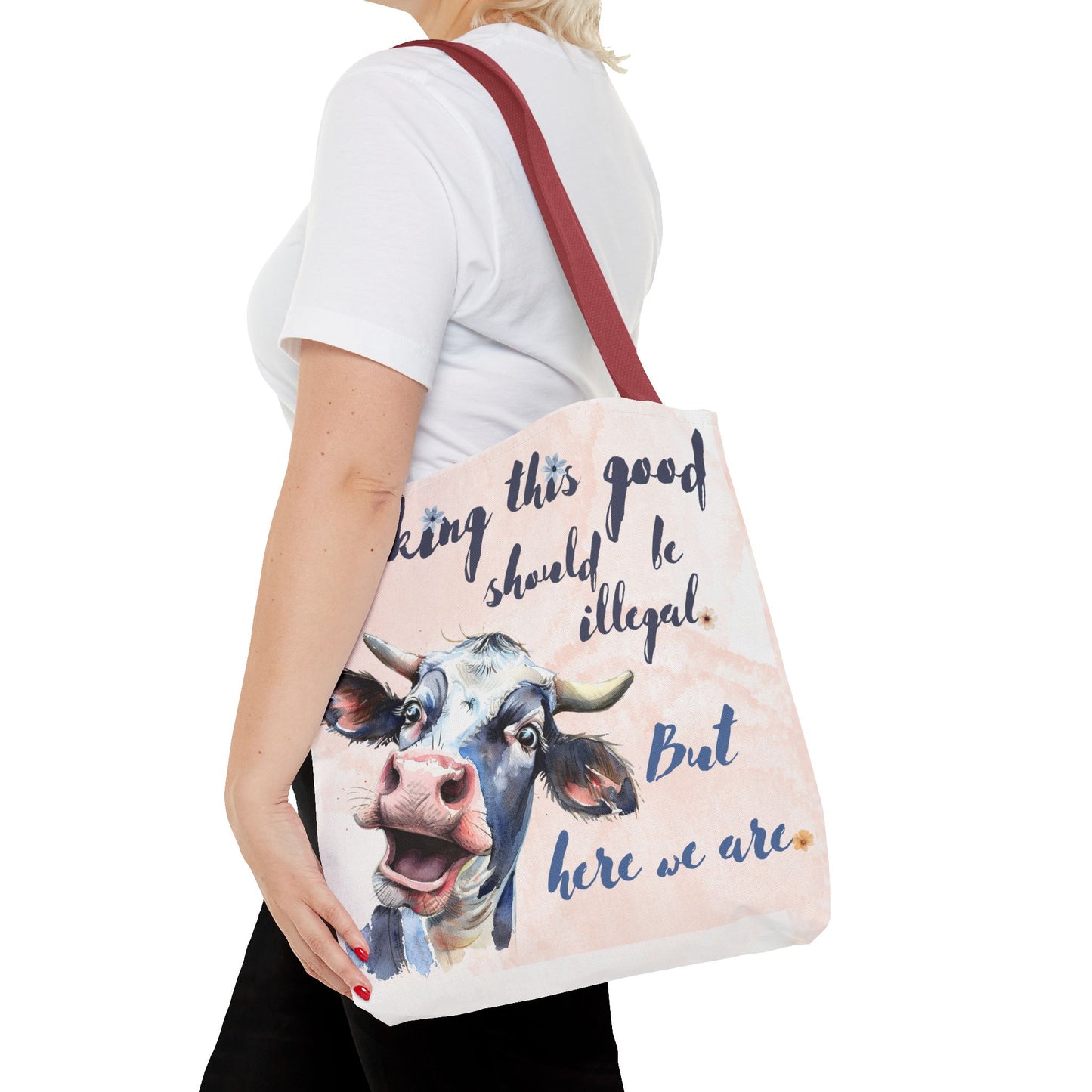 Humorous Cow Tote Bag - 'Looking This Good Should Be Illegal' - Gift Idea