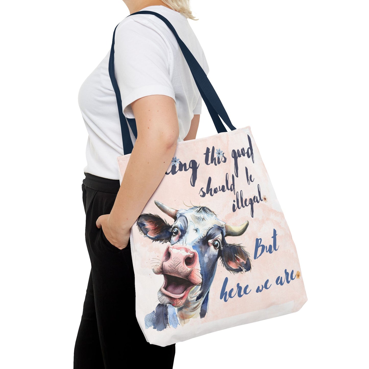 Humorous Cow Tote Bag - 'Looking This Good Should Be Illegal' - Gift Idea