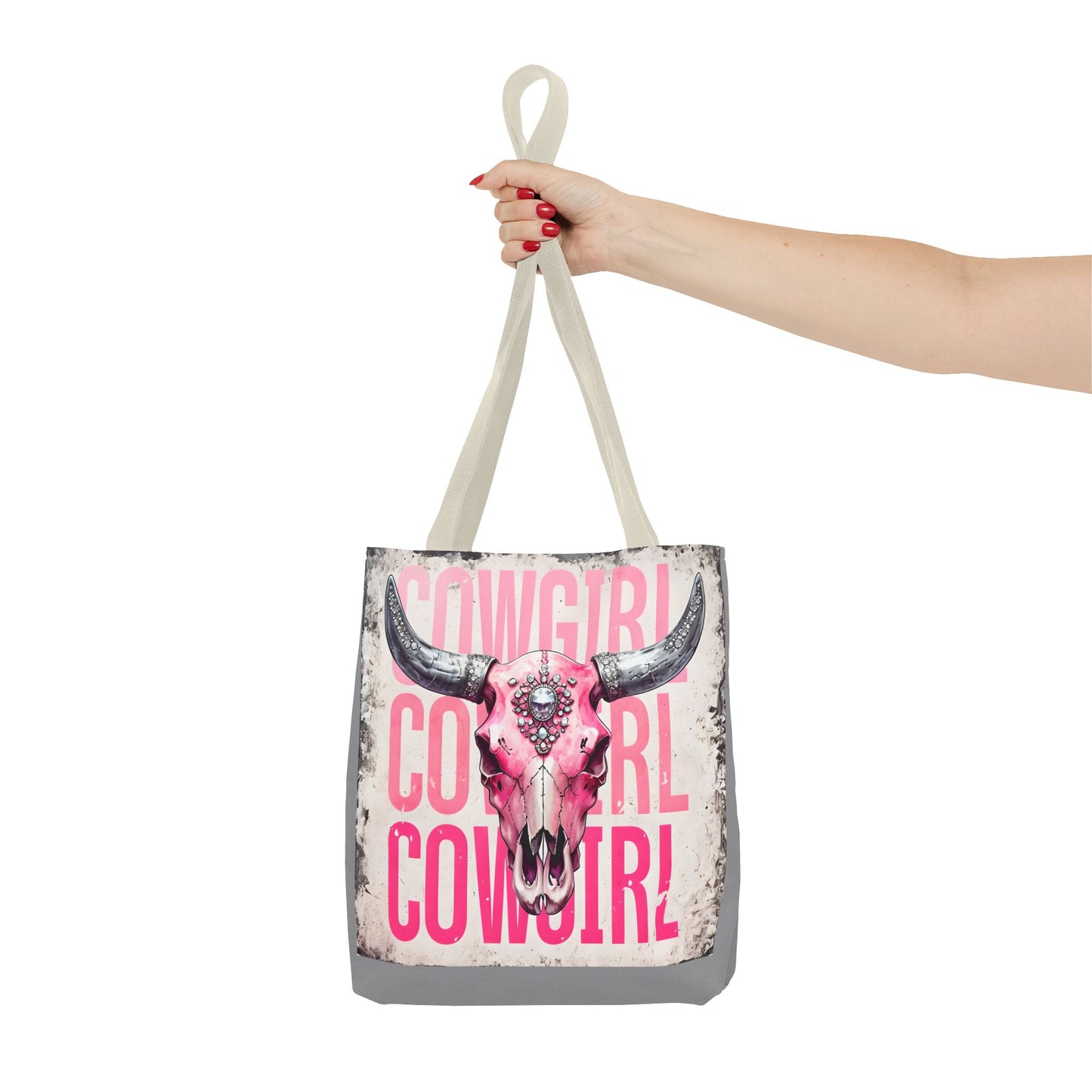 Pink Cowgirl Skull Tote Bag - Stylish Western Decor