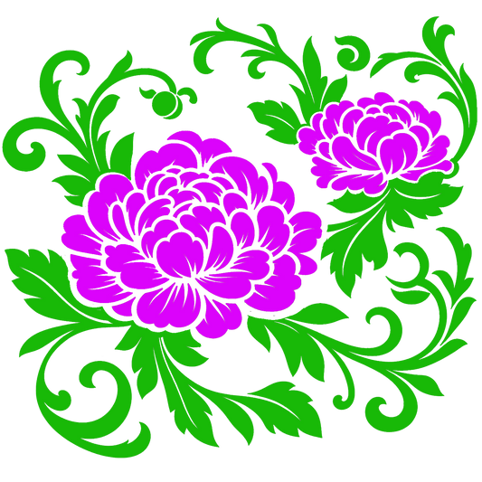 Elegant Chinoiserie Peony & Vine Vinyl Decal – Timeless Floral Glass Decor, Auto Custom Decal and more