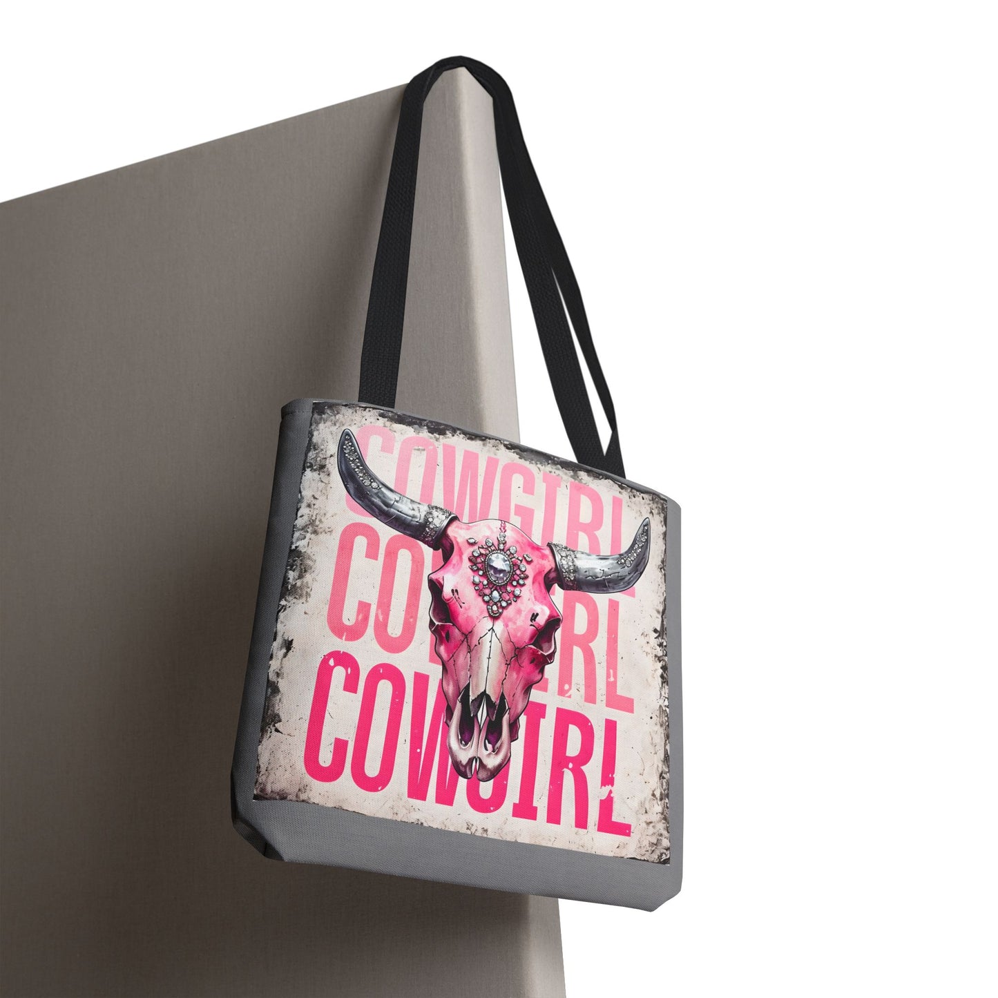 Pink Cowgirl Skull Tote Bag - Stylish Western Decor