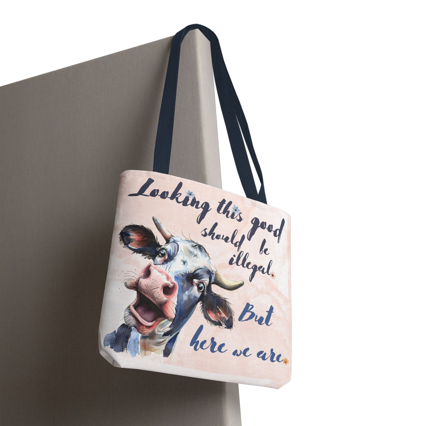 Humorous Cow Tote Bag - 'Looking This Good Should Be Illegal' - Gift Idea