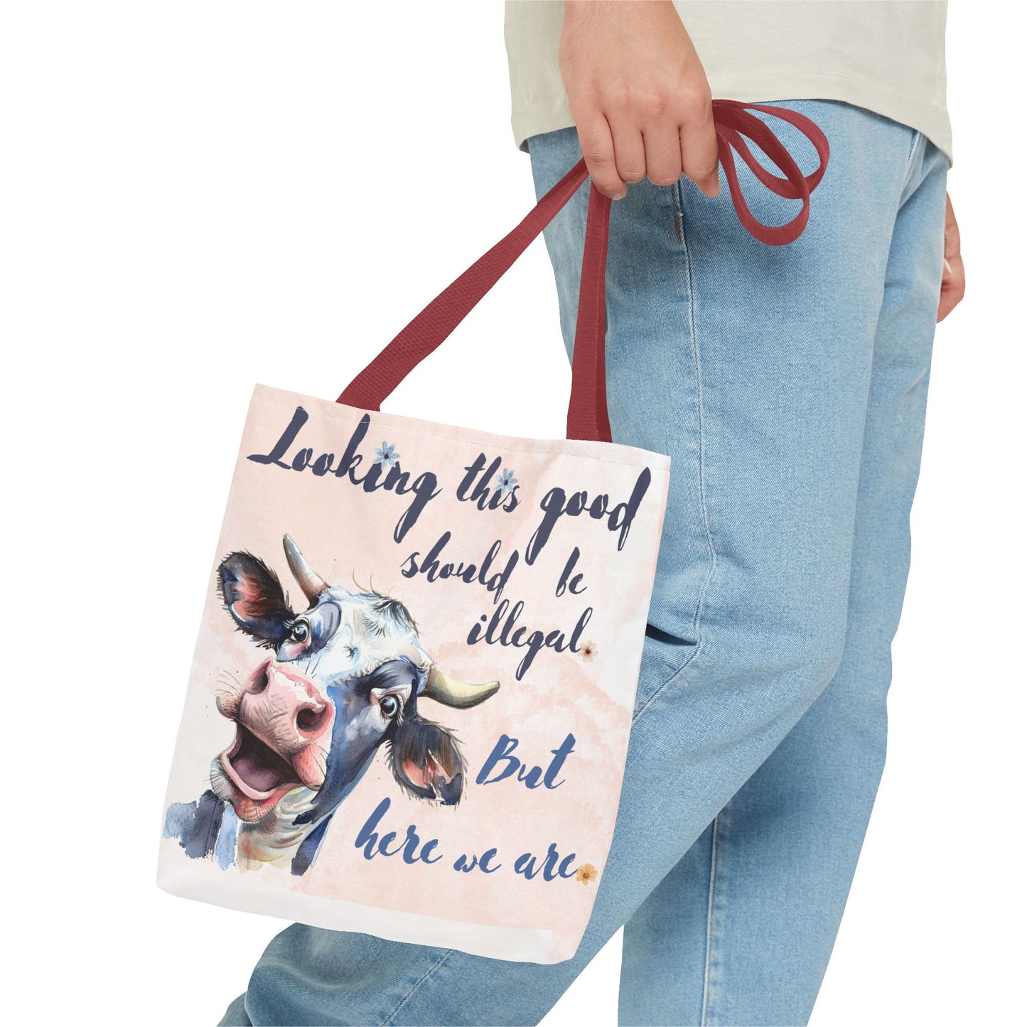Humorous Cow Tote Bag - 'Looking This Good Should Be Illegal' - Gift Idea