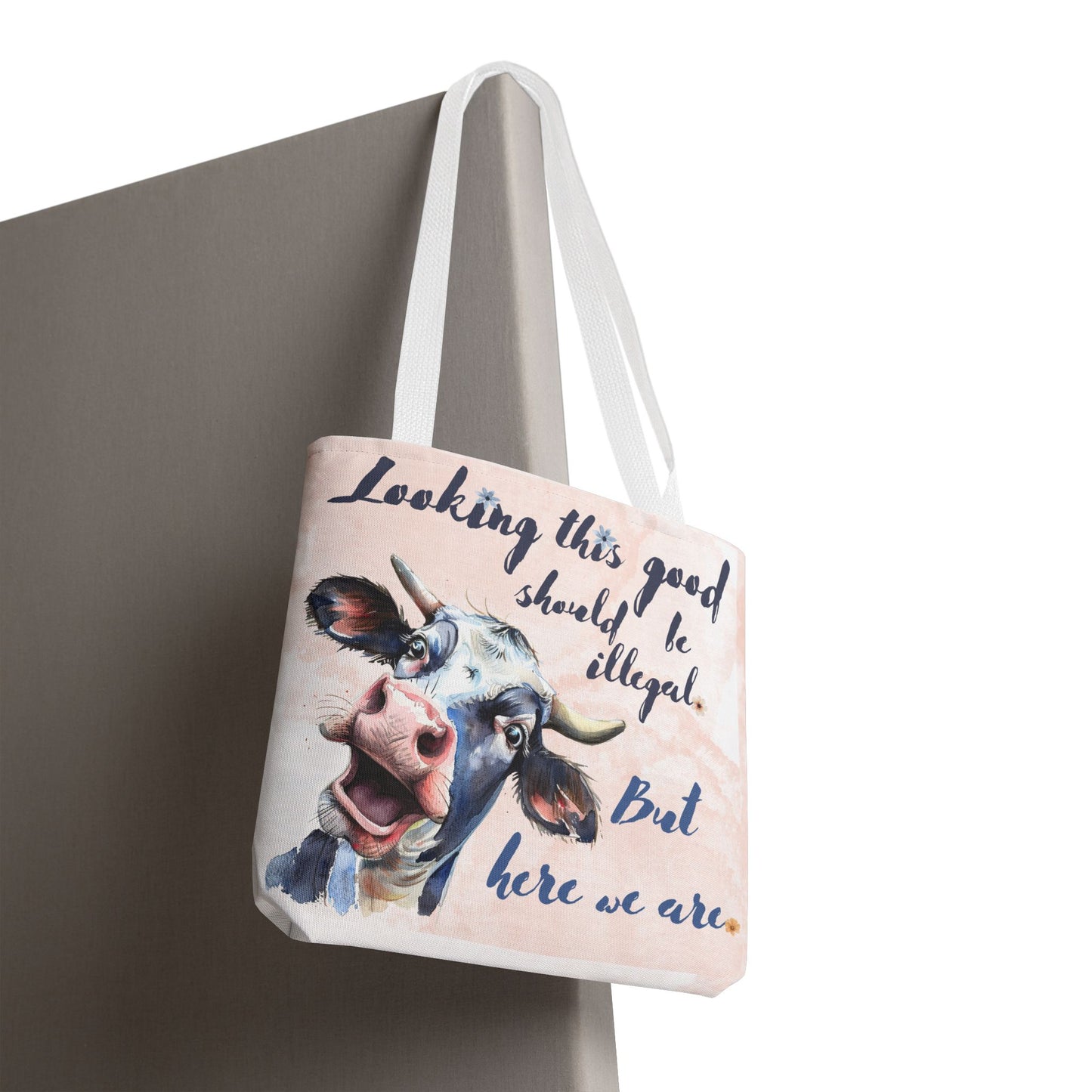 Humorous Cow Tote Bag - 'Looking This Good Should Be Illegal' - Gift Idea