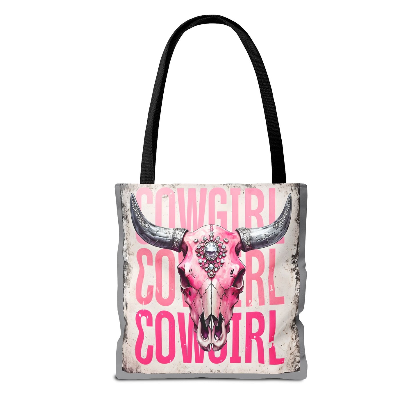 Pink Cowgirl Skull Tote Bag - Stylish Western Decor