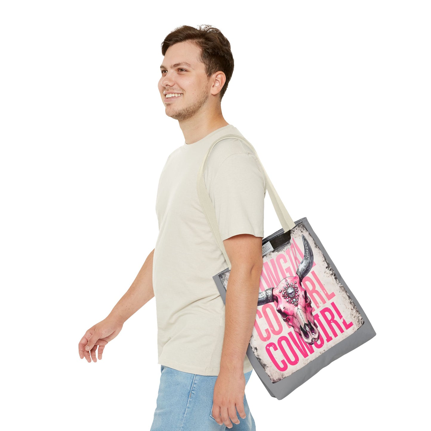 Pink Cowgirl Skull Tote Bag - Stylish Western Decor