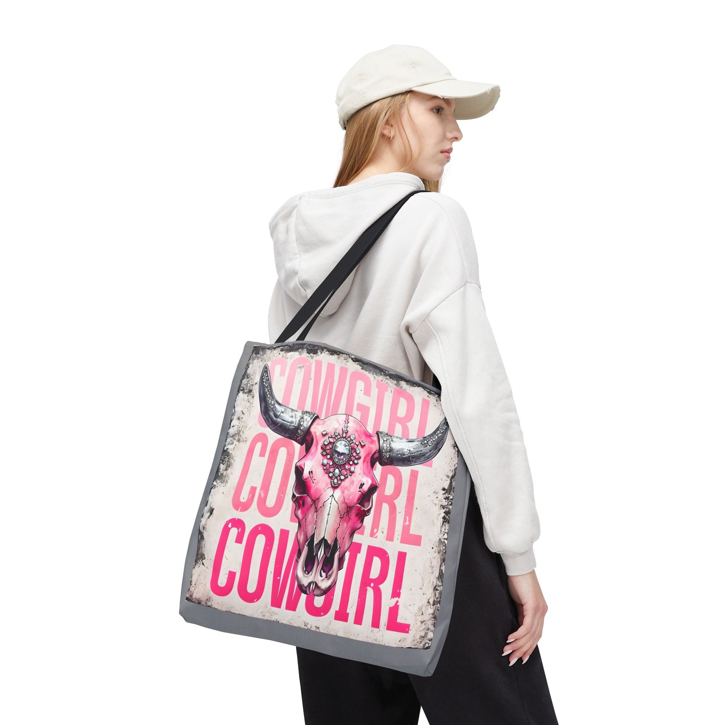Pink Cowgirl Skull Tote Bag - Stylish Western Decor