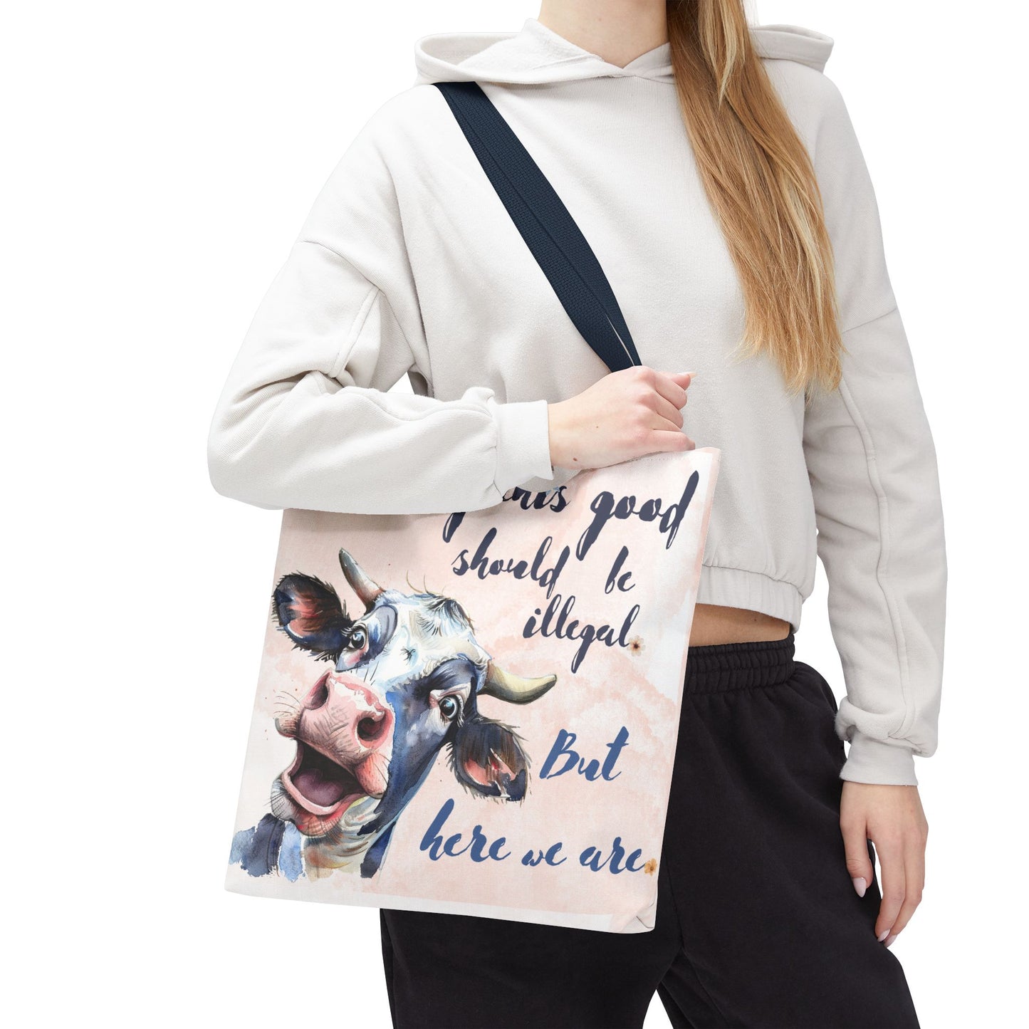 Humorous Cow Tote Bag - 'Looking This Good Should Be Illegal' - Gift Idea