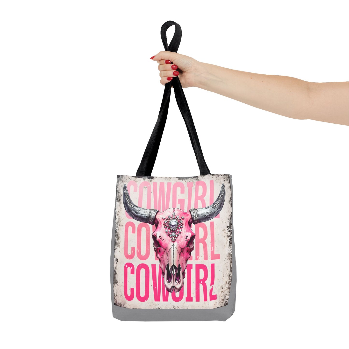 Pink Cowgirl Skull Tote Bag - Stylish Western Decor