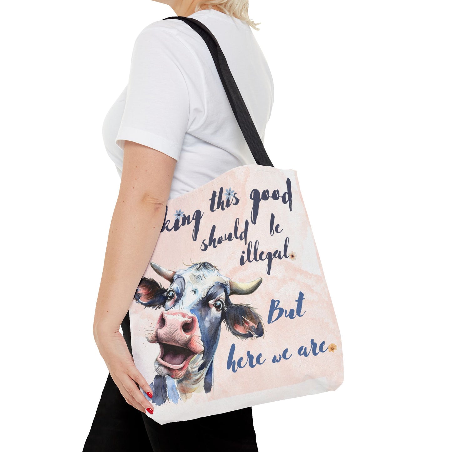 Humorous Cow Tote Bag - 'Looking This Good Should Be Illegal' - Gift Idea