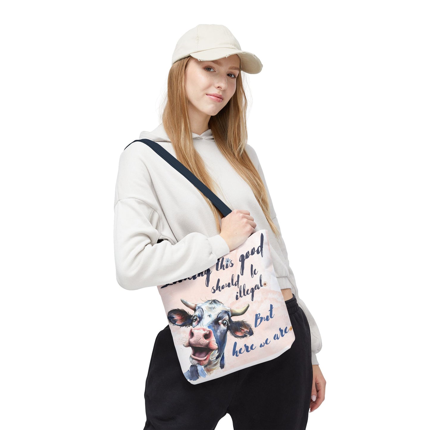 Humorous Cow Tote Bag - 'Looking This Good Should Be Illegal' - Gift Idea