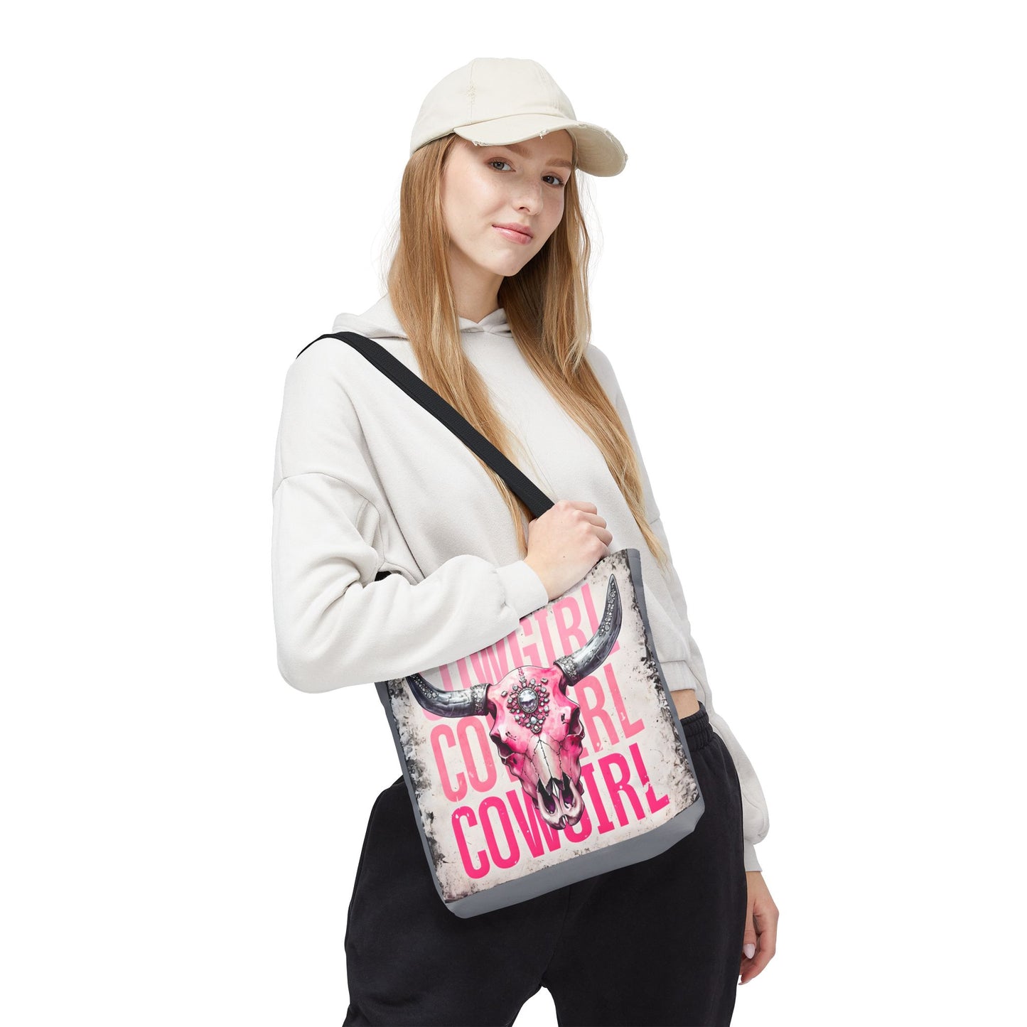 Pink Cowgirl Skull Tote Bag - Stylish Western Decor