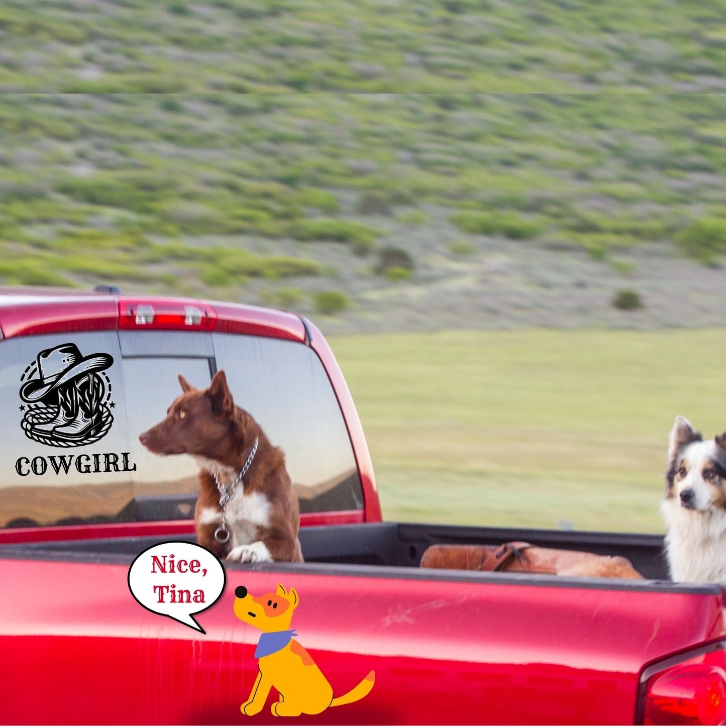 "Cowboy or Cowgirl" Hat, Boots & Rope Vinyl Decal – Western Ranch, Truck Window, Car, Cup, Window & Computer Decals