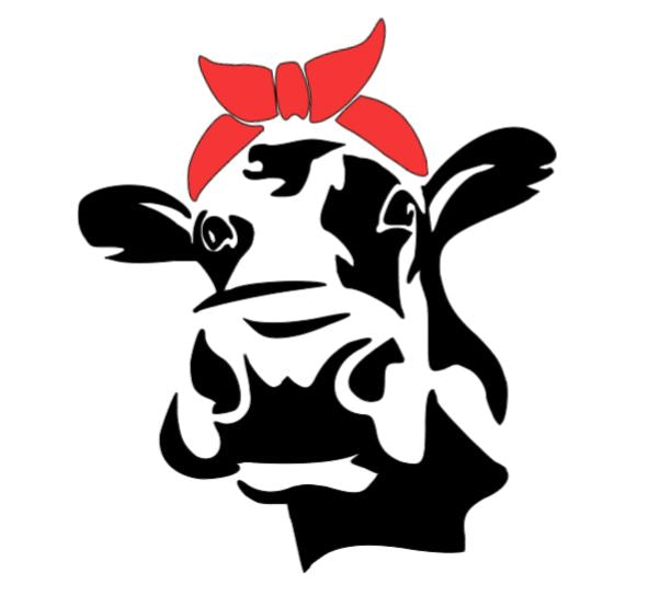 "Not Today Heifer" Cow Decal – Stylish Cow Head with Bandana for Car Window, Cups, Lor even your Laptop