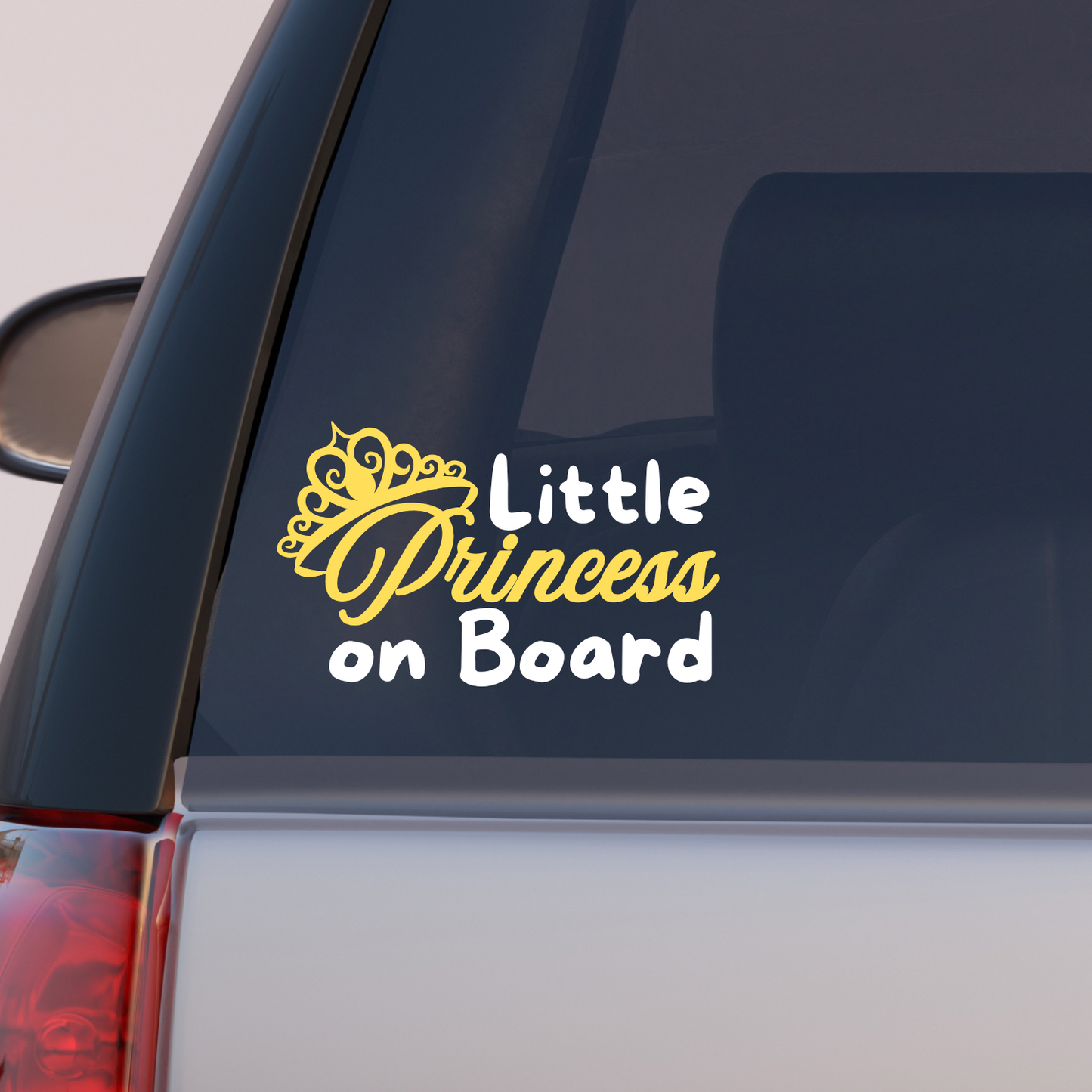 Little Princess on Board Vinyl Decal for car window – Cute Car Sign for Baby Girl – Adorable Crown Design