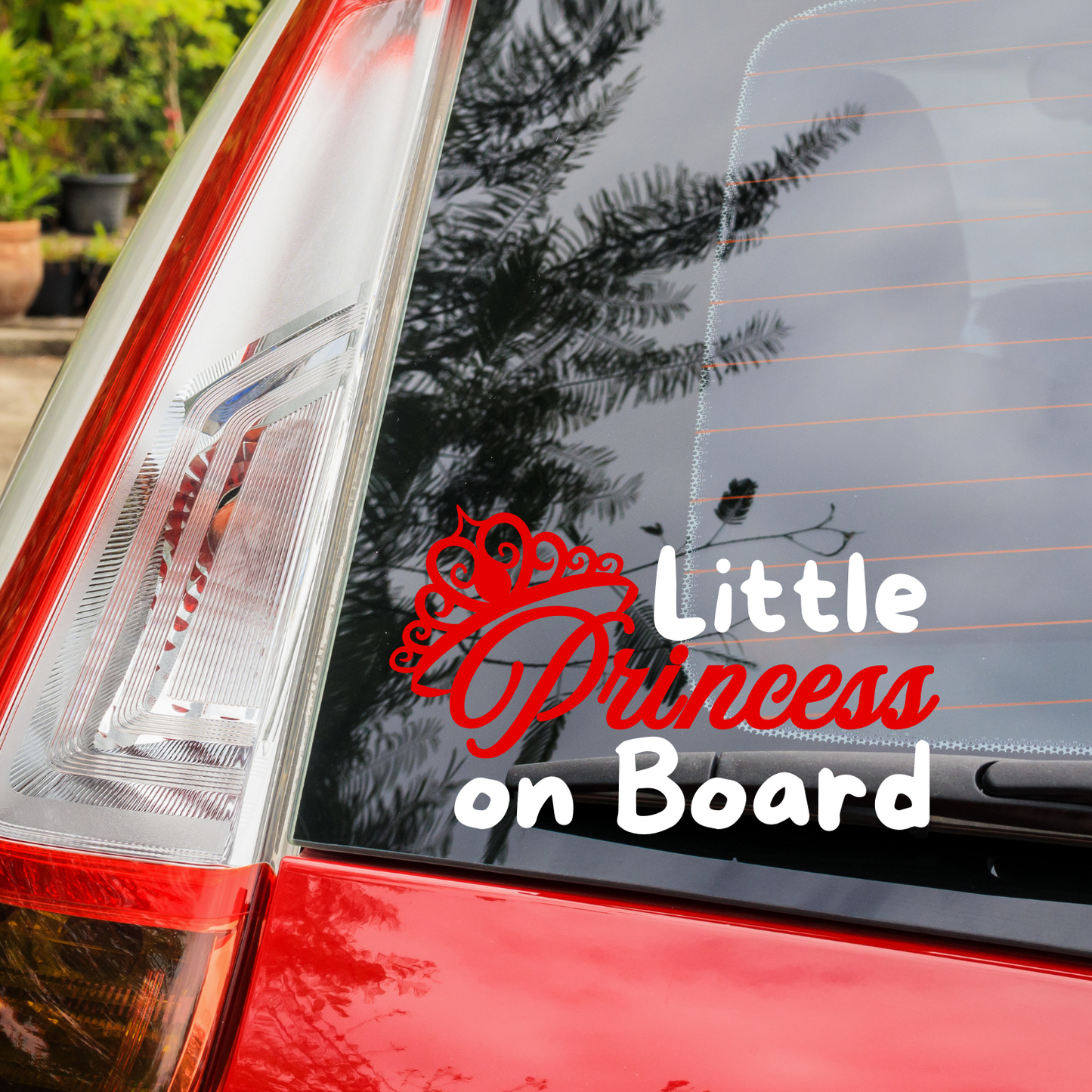 Little Princess on Board Vinyl Decal for car window – Cute Car Sign for Baby Girl – Adorable Crown Design