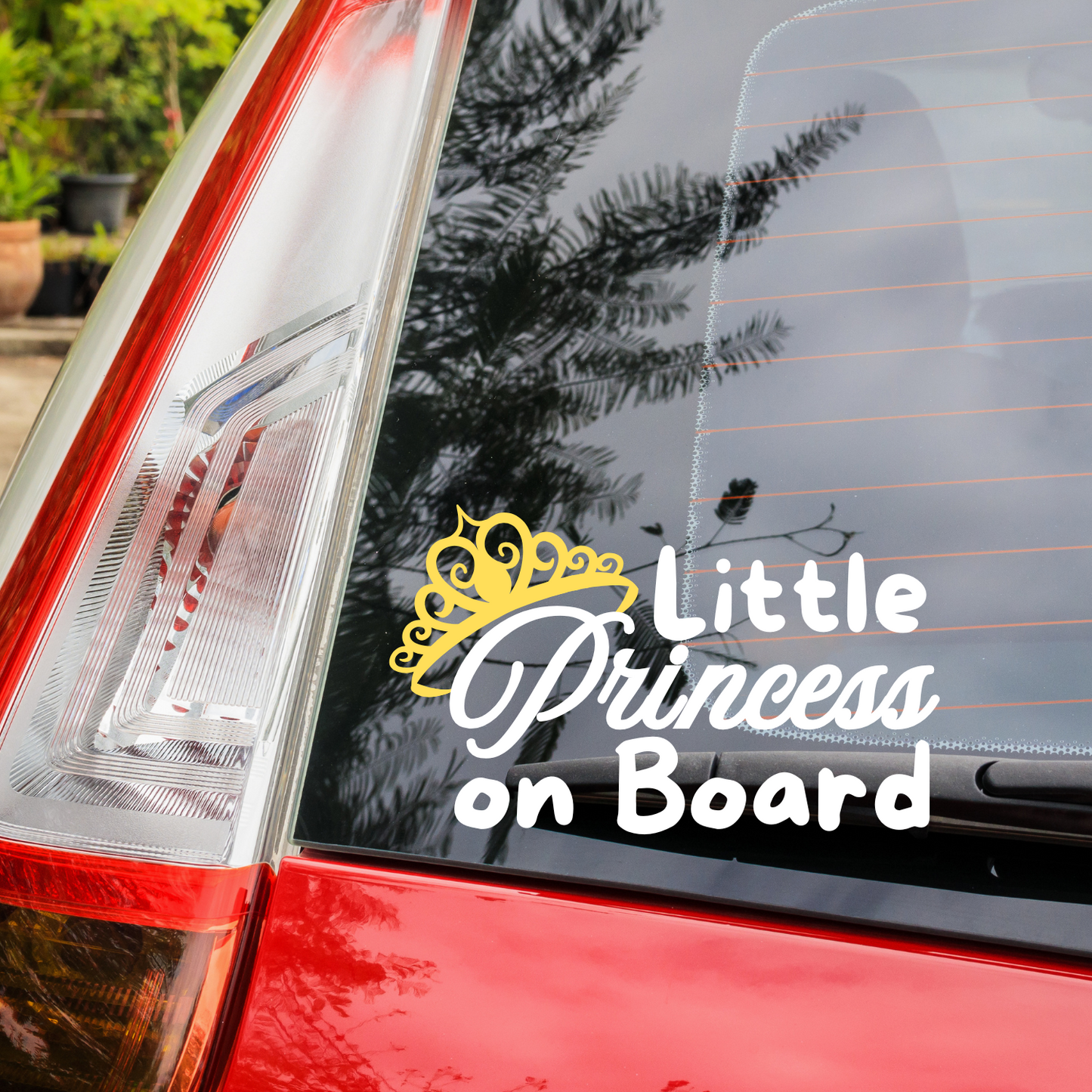Little Princess on Board Vinyl Decal for car window – Cute Car Sign for Baby Girl – Adorable Crown Design