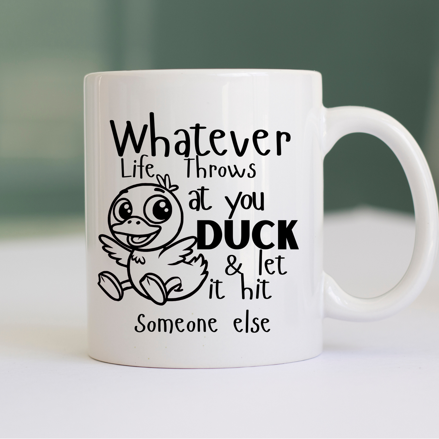 Funny Duck Vinyl Decal - 'Whatever Life Throws at You' Inspirational Sticker Car window Decal